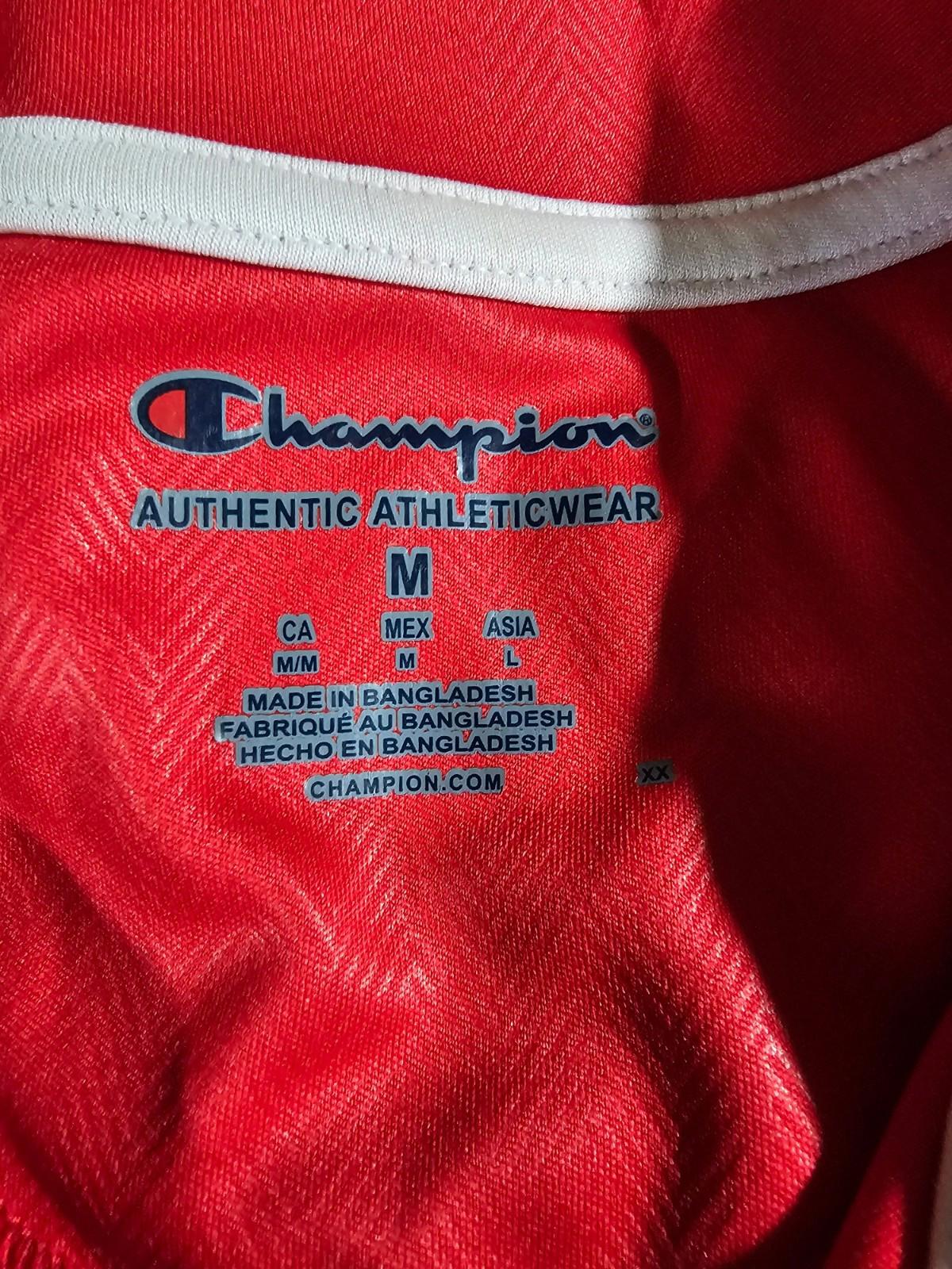 Wisconsin Badgers Mens Medium Polo Shirt Champion Authentic