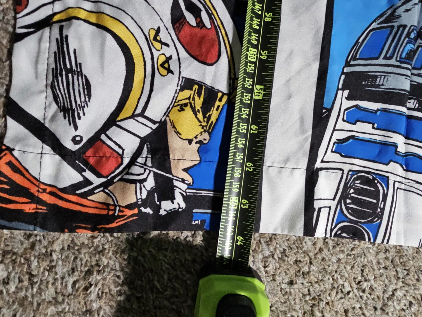 Star Wars Curtains 40x64 2 Panels 2 Tiebacks Darth Luke Chewie Yoda R2D2 C3P0