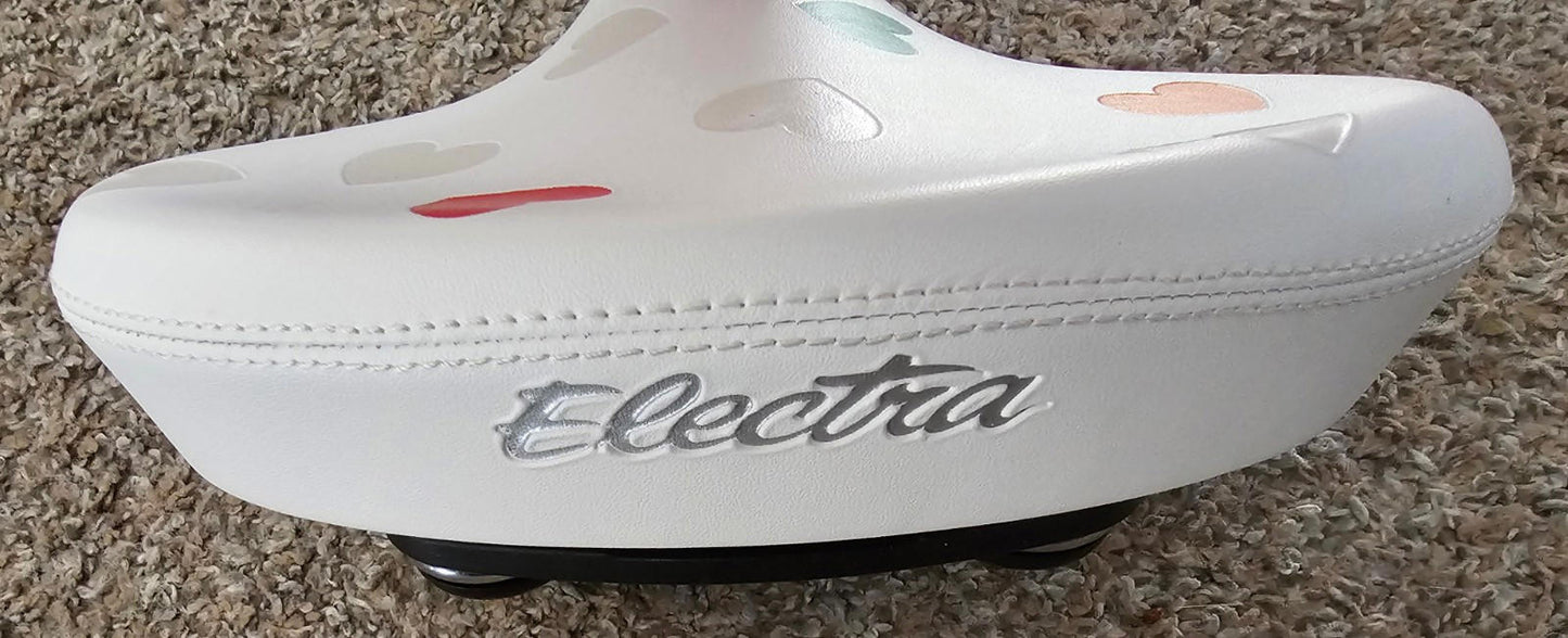 Genuine Electra TREK Oversized Cruiser Multicolor Hearts White Bicycle Seat