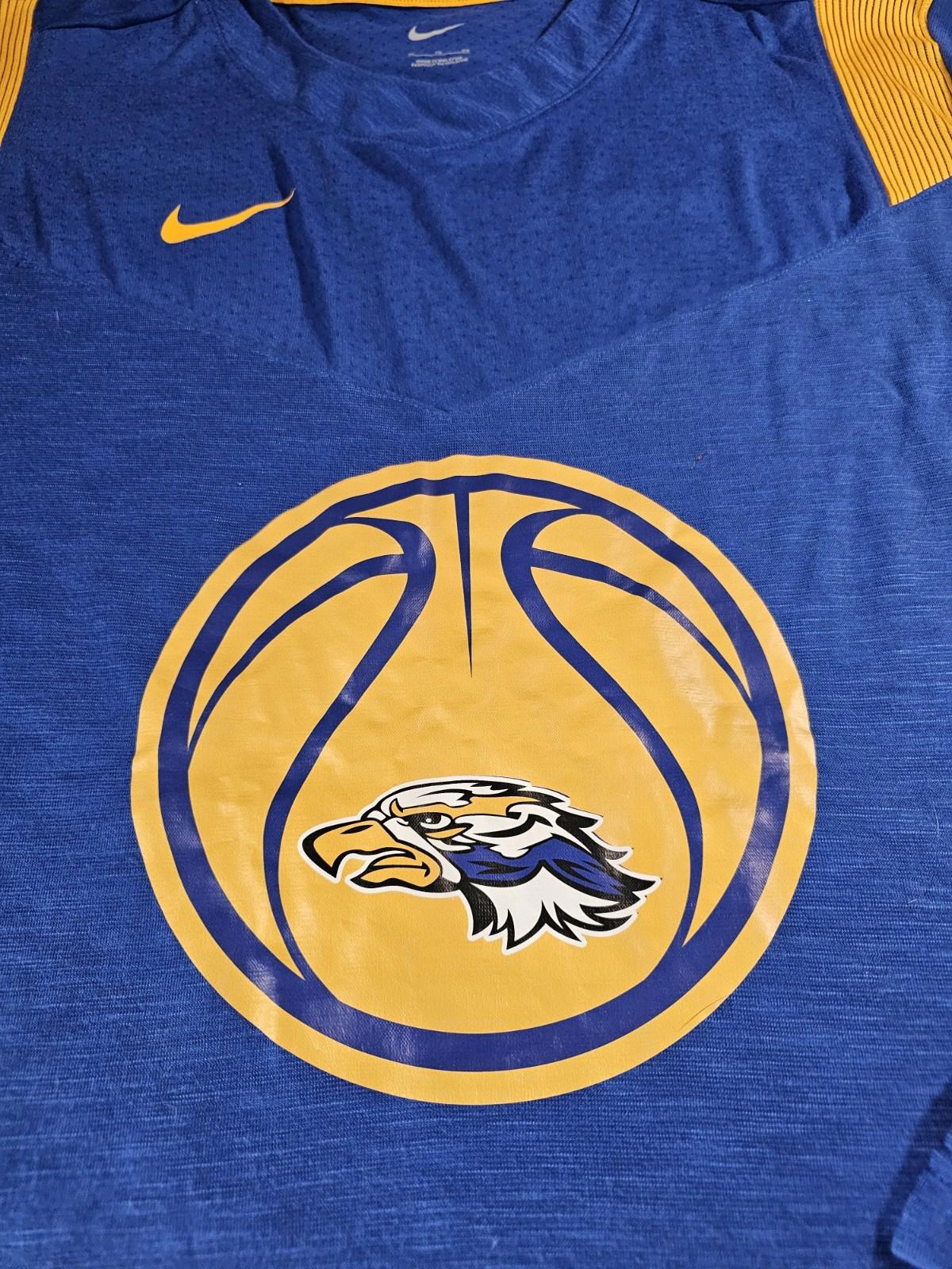 Nike Drifit Long Sleeve Eagles Basketball Shirt Blue XL