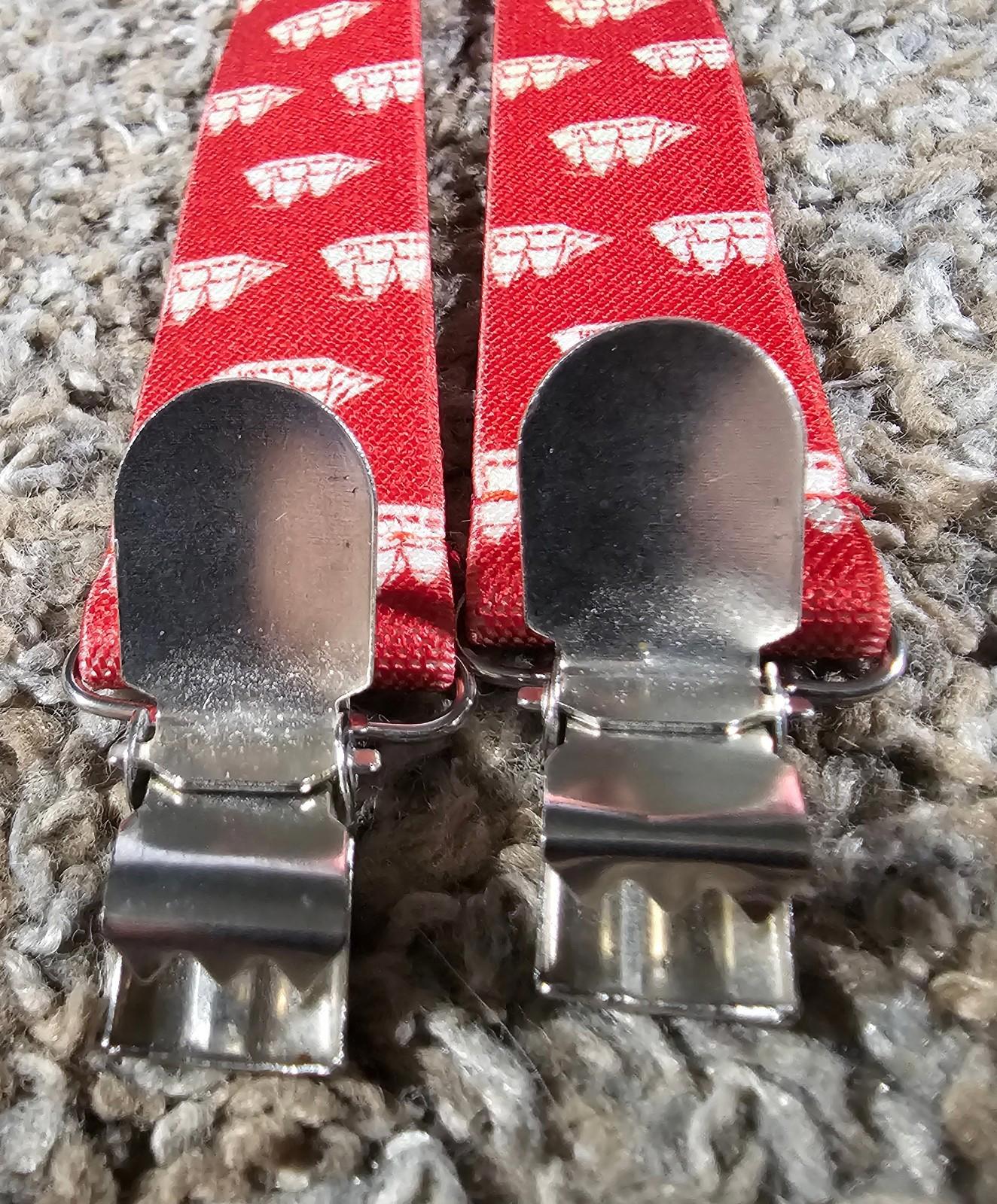 Old Spice Nautical Stretchy Red/White Belt Suspenders OSFA