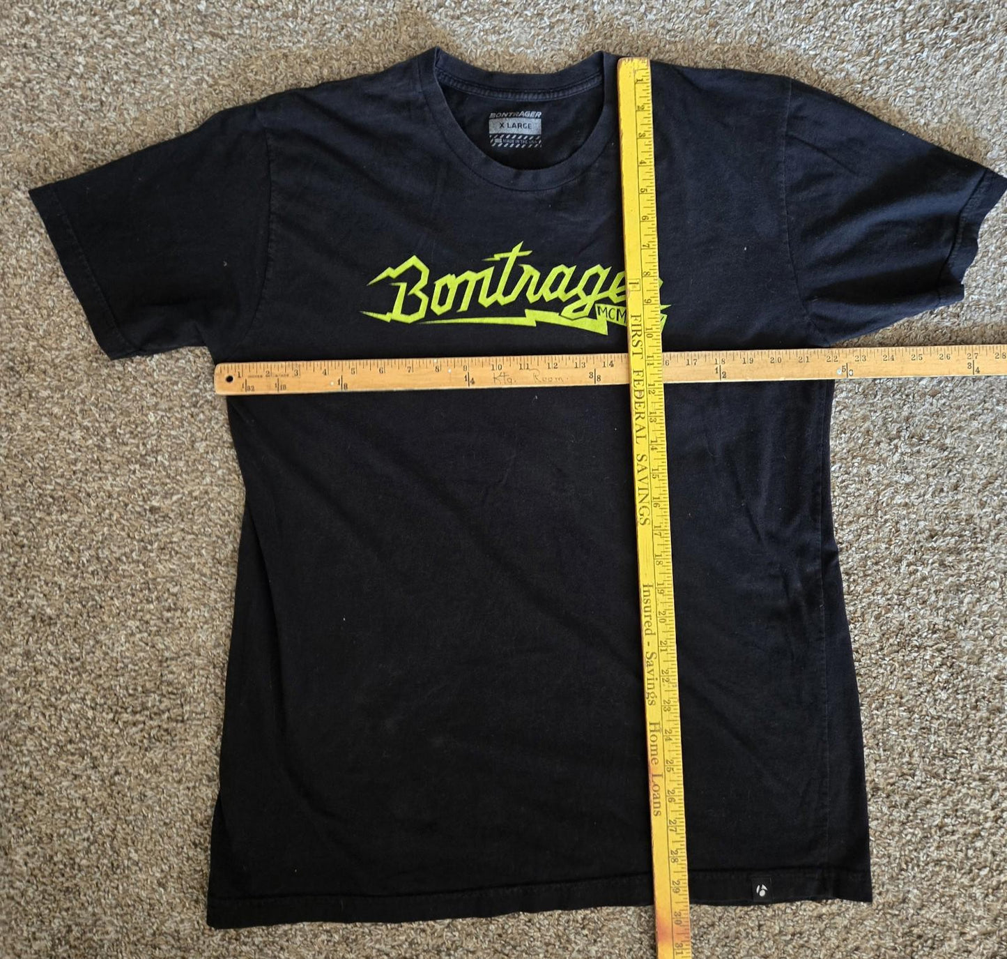 Black Bontraeger Men's T-Shirt With Yellow Writing