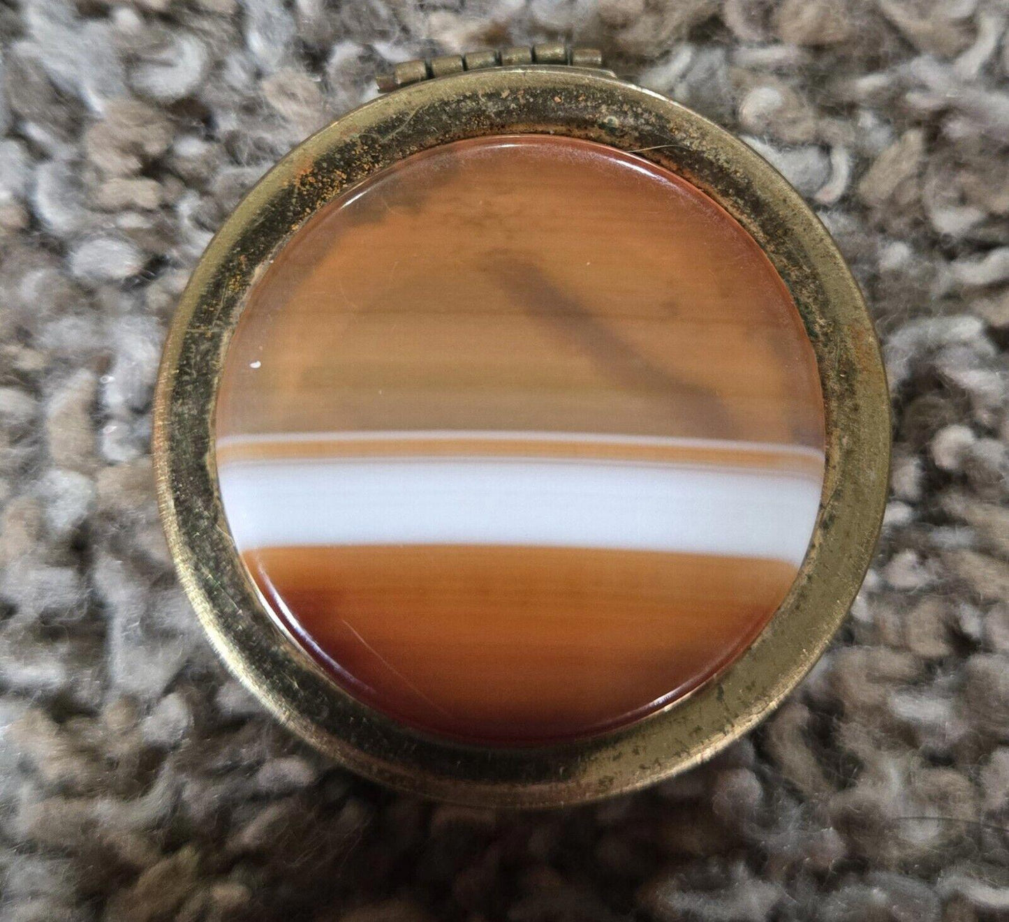 Vintage Pill Box With Stone Top