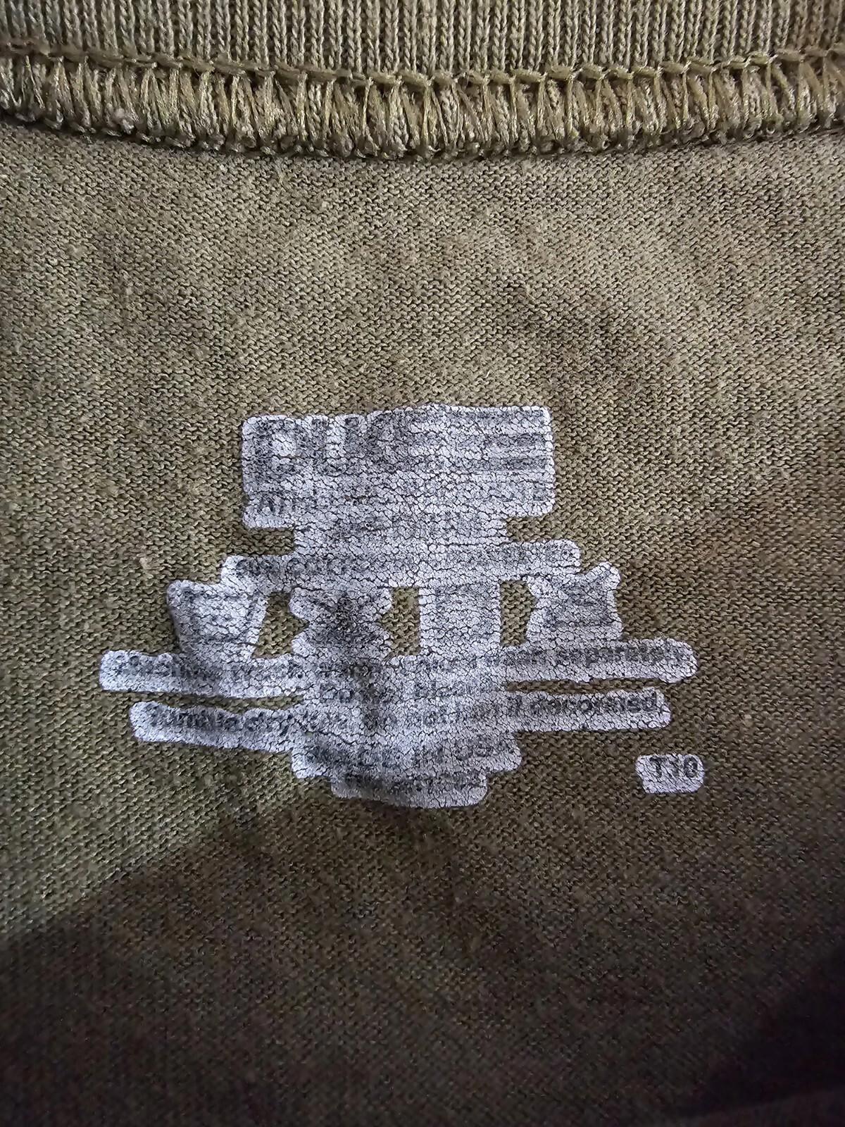 Vtg T Shirt Mens M Green Olive Drab Single Stitch Duke USA