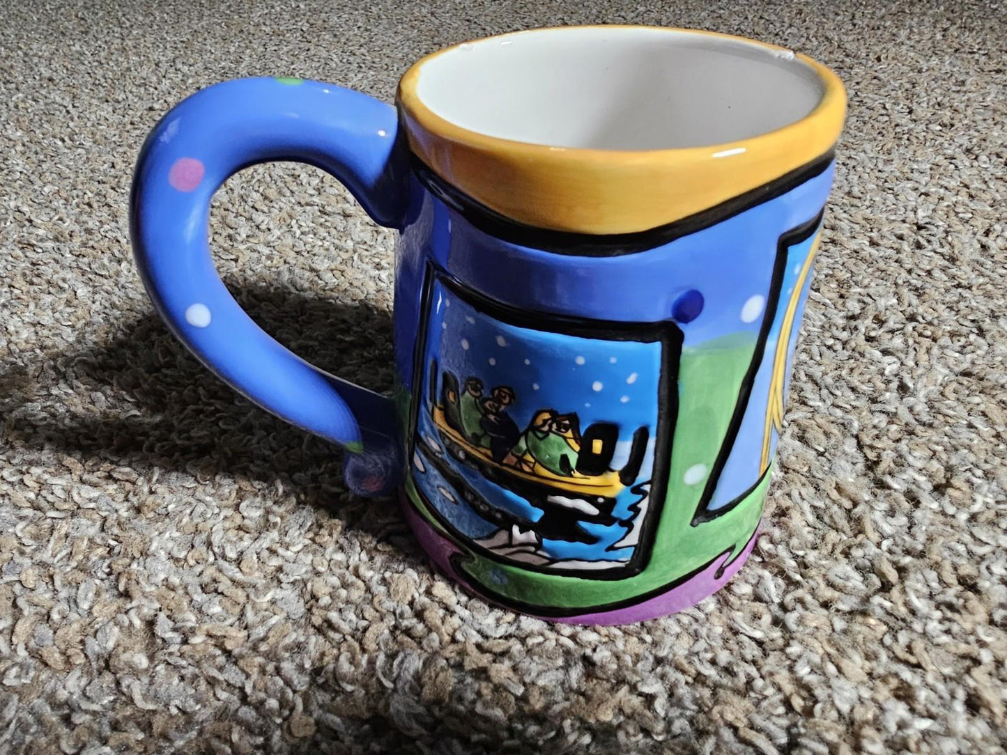 vintage six flags roller coaster coffee mug Chipped
