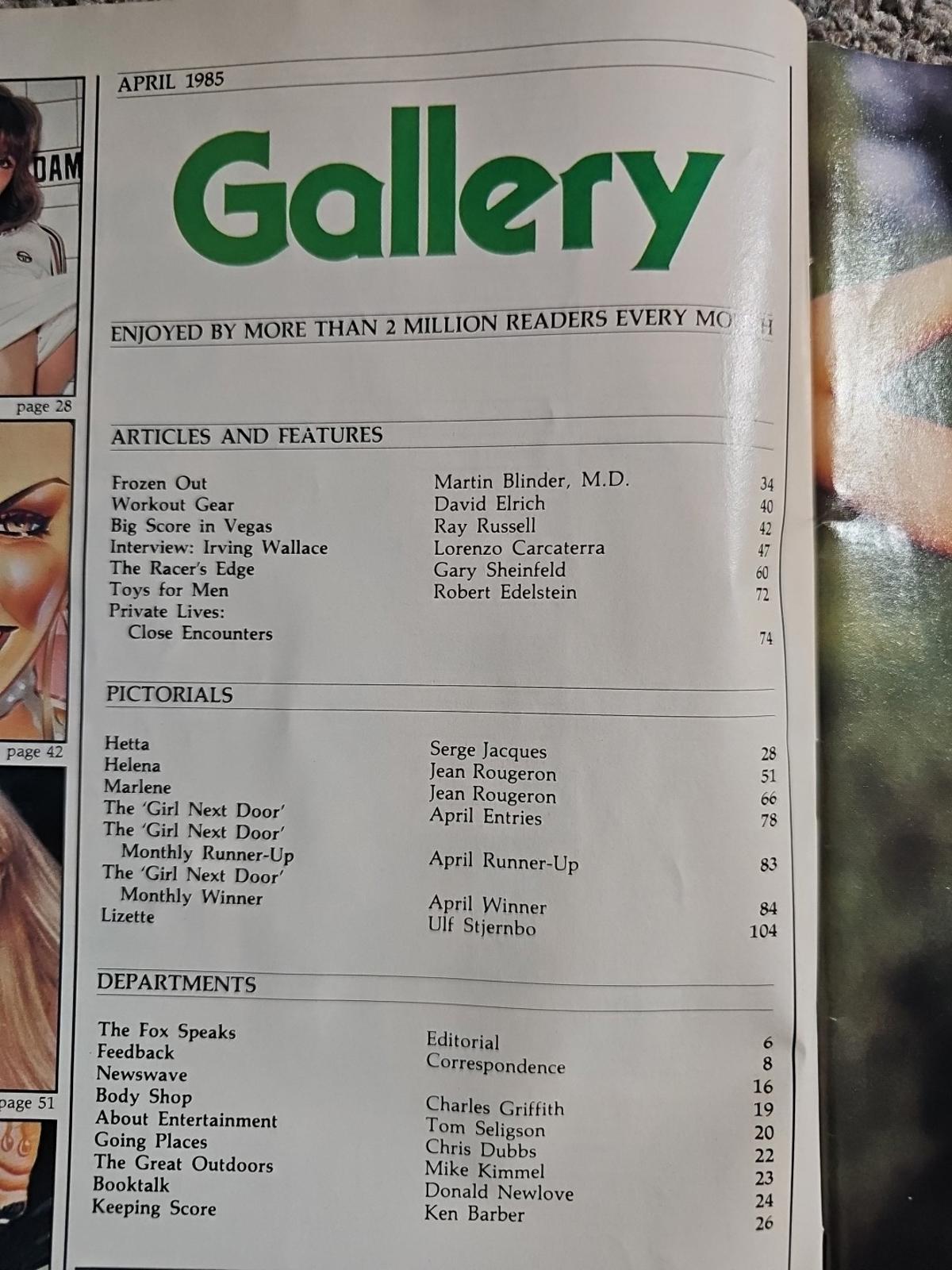 gallery workout wear magazine april 1985