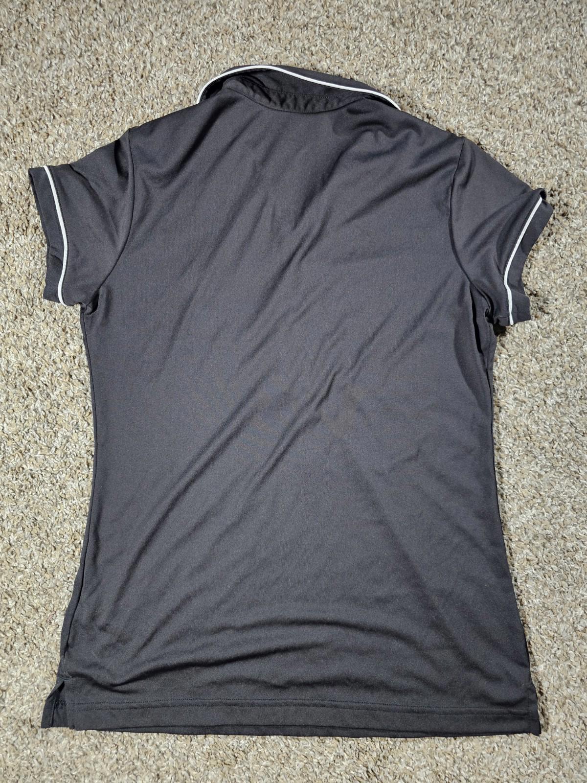 Adidas Golf Polo Shirt 1/2 Button Up Womens Medium Black