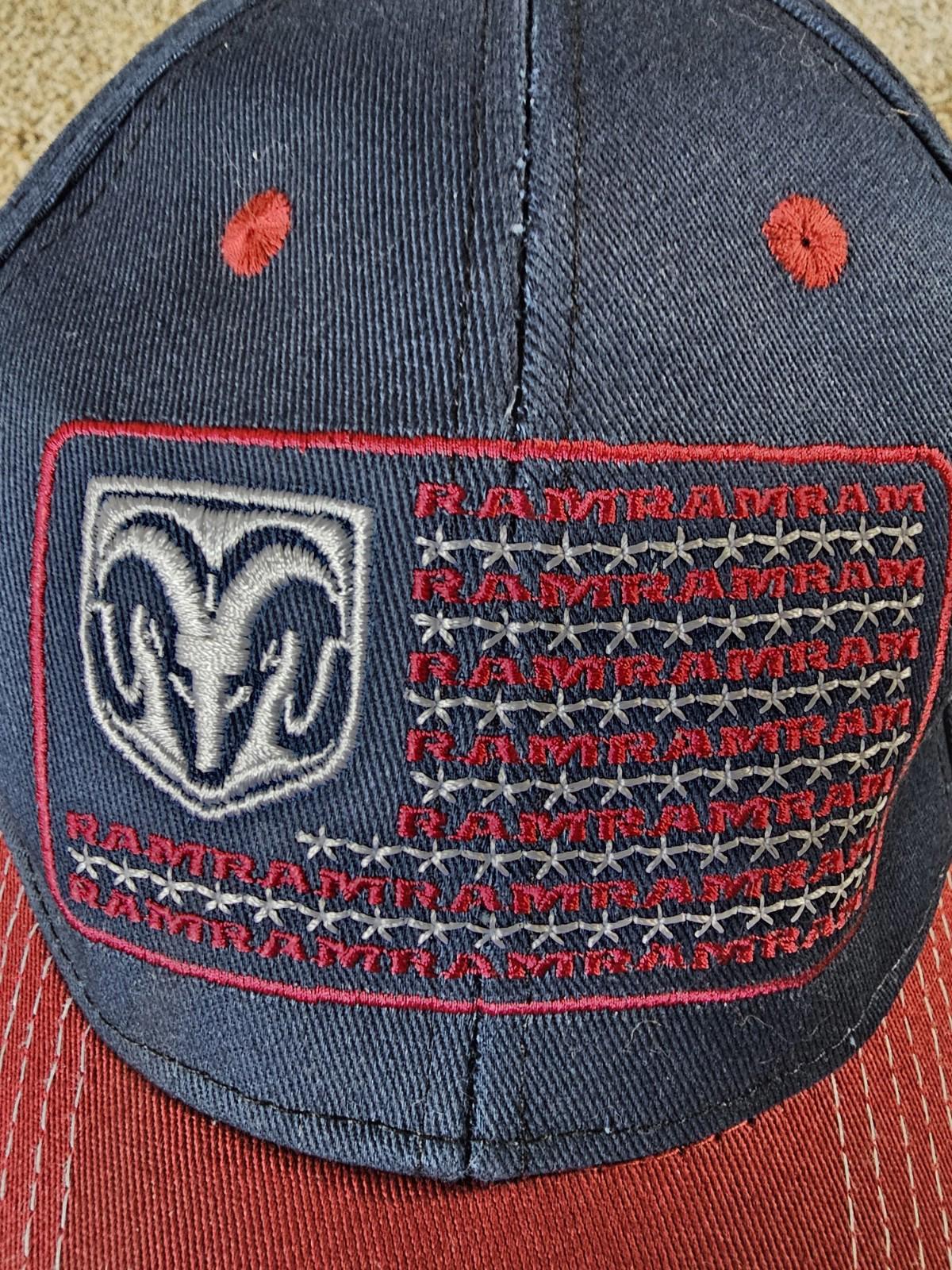Dodge Ram Baseball Hat American Flag USA Hook & Loop