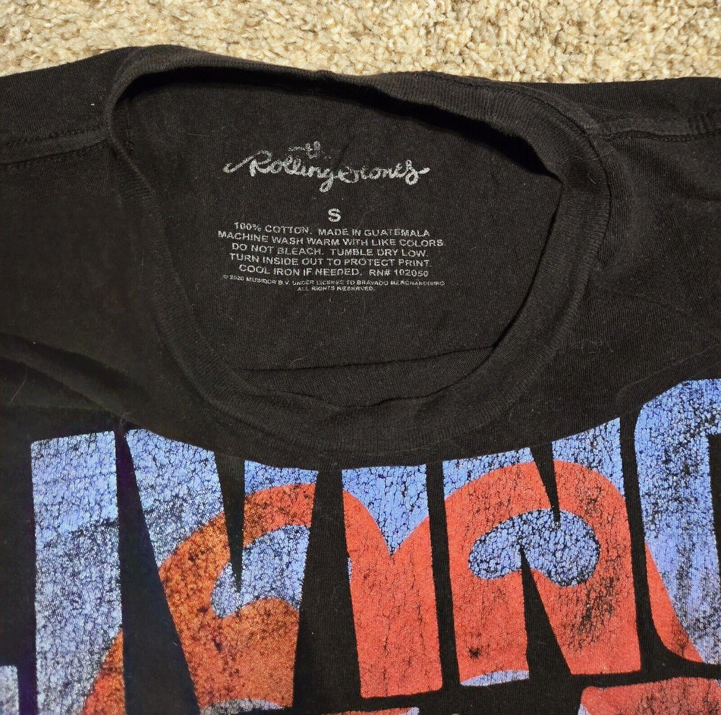 2020 Rolling Stones Living In A Ghost Town T Shirt Size S