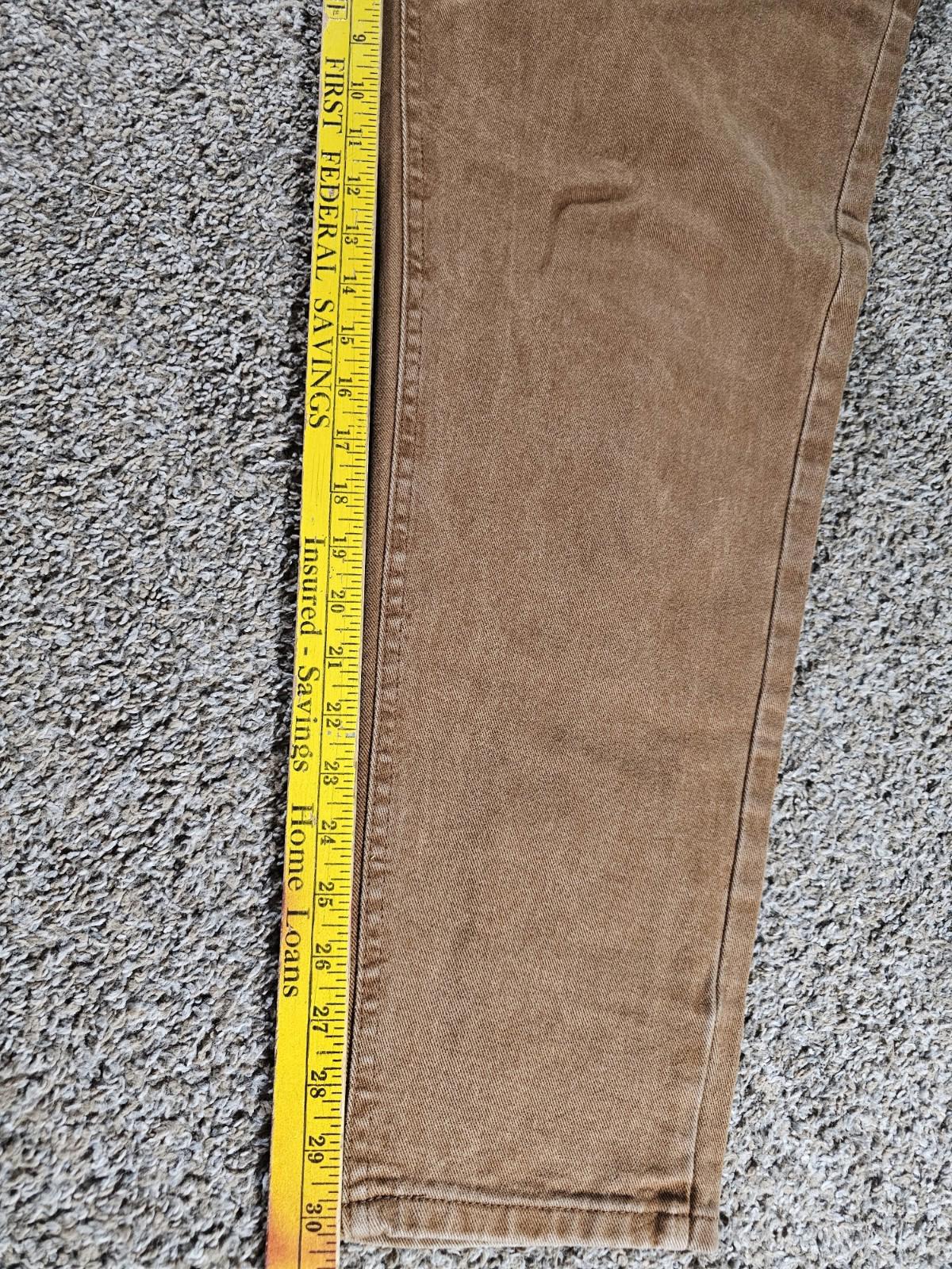 Lee Riveted Khaki Duck Canvas Denim Jeans Made In USA 18 REG