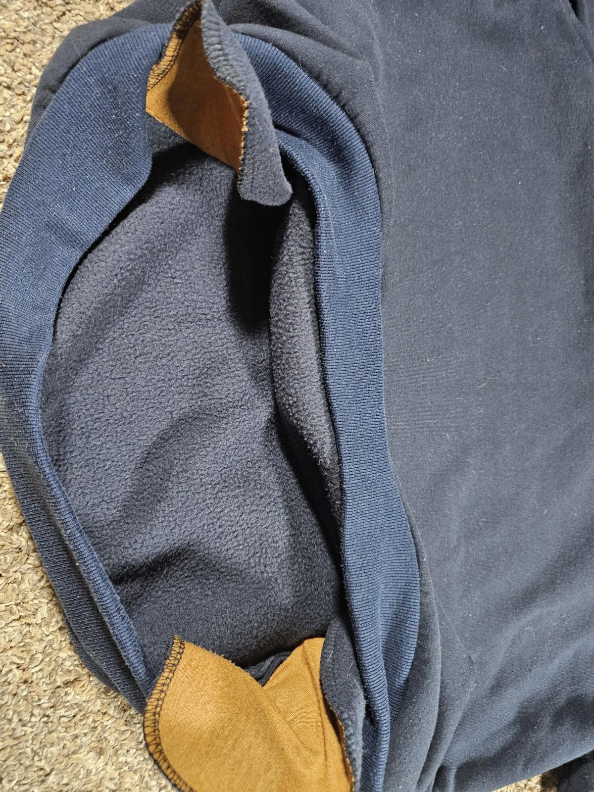Blue Hoodie Button Front Elbow Pads SEE MEASUREMENTS
