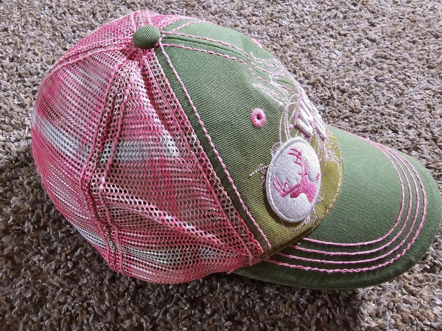 Women's Whitetails Unlimited Embroidered Pink Green Hat