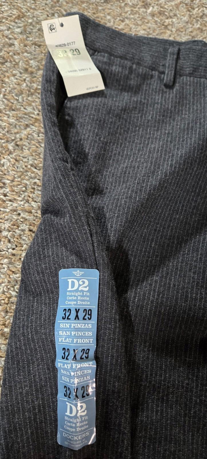 Dockers Signature D2 Pants NWT Men 32x29 Pinstriped Straight