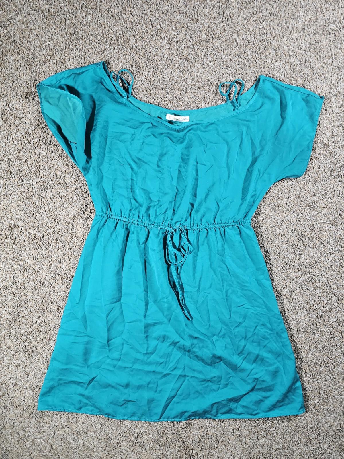AEO American Eagle Outfitters smock dress teal Medium