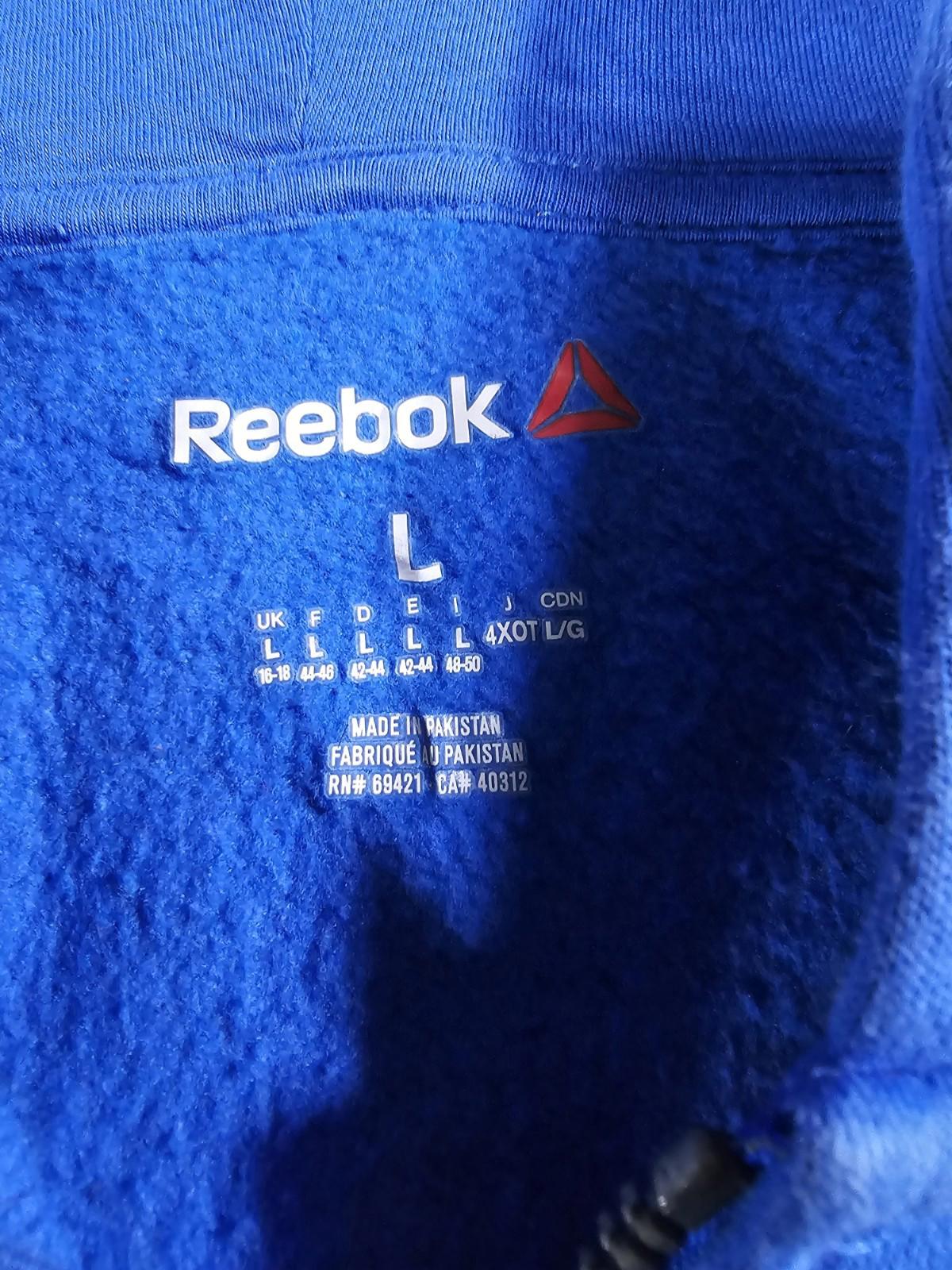 Reebok crossfit forging elite fitness fullzip hoodie blue L