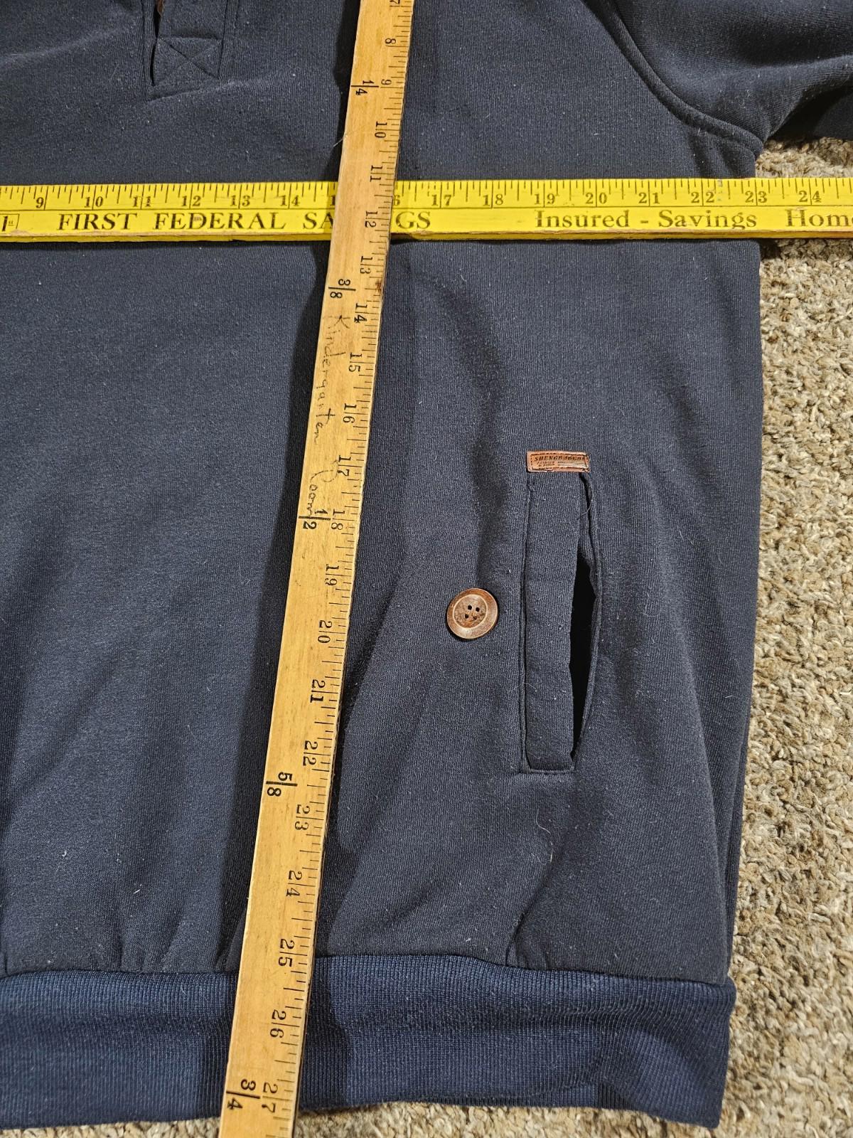 Blue Hoodie Button Front Elbow Pads SEE MEASUREMENTS