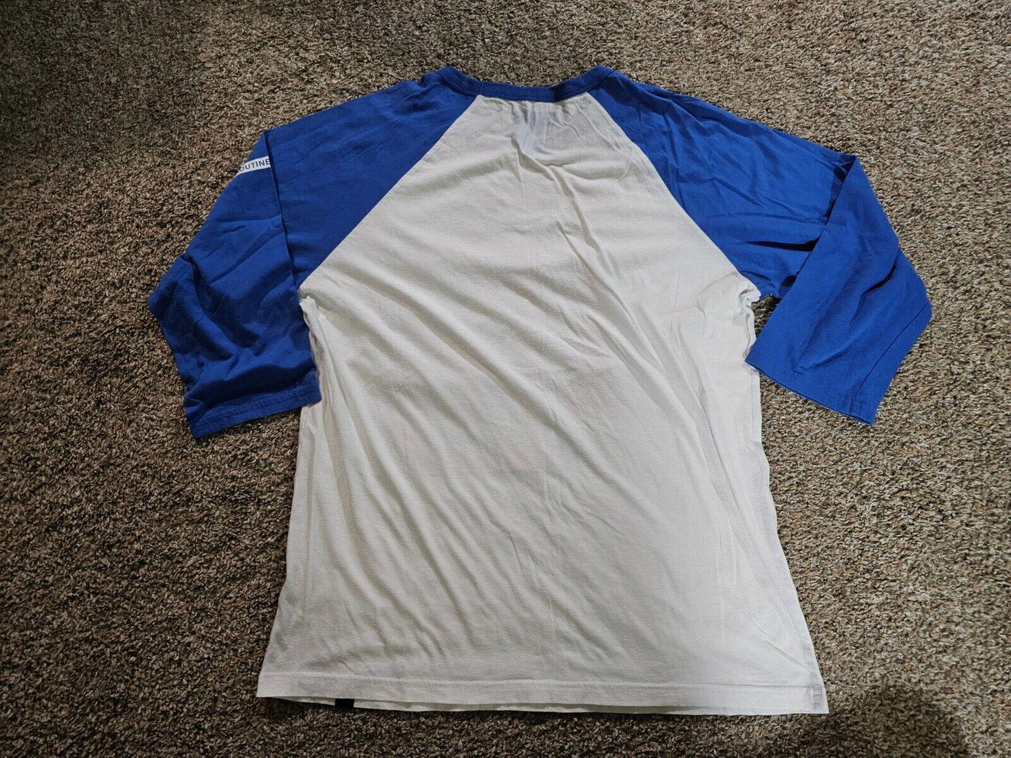 Routine Baseball RB 3/4 Sleeve T-Shirt Blue Mens Large