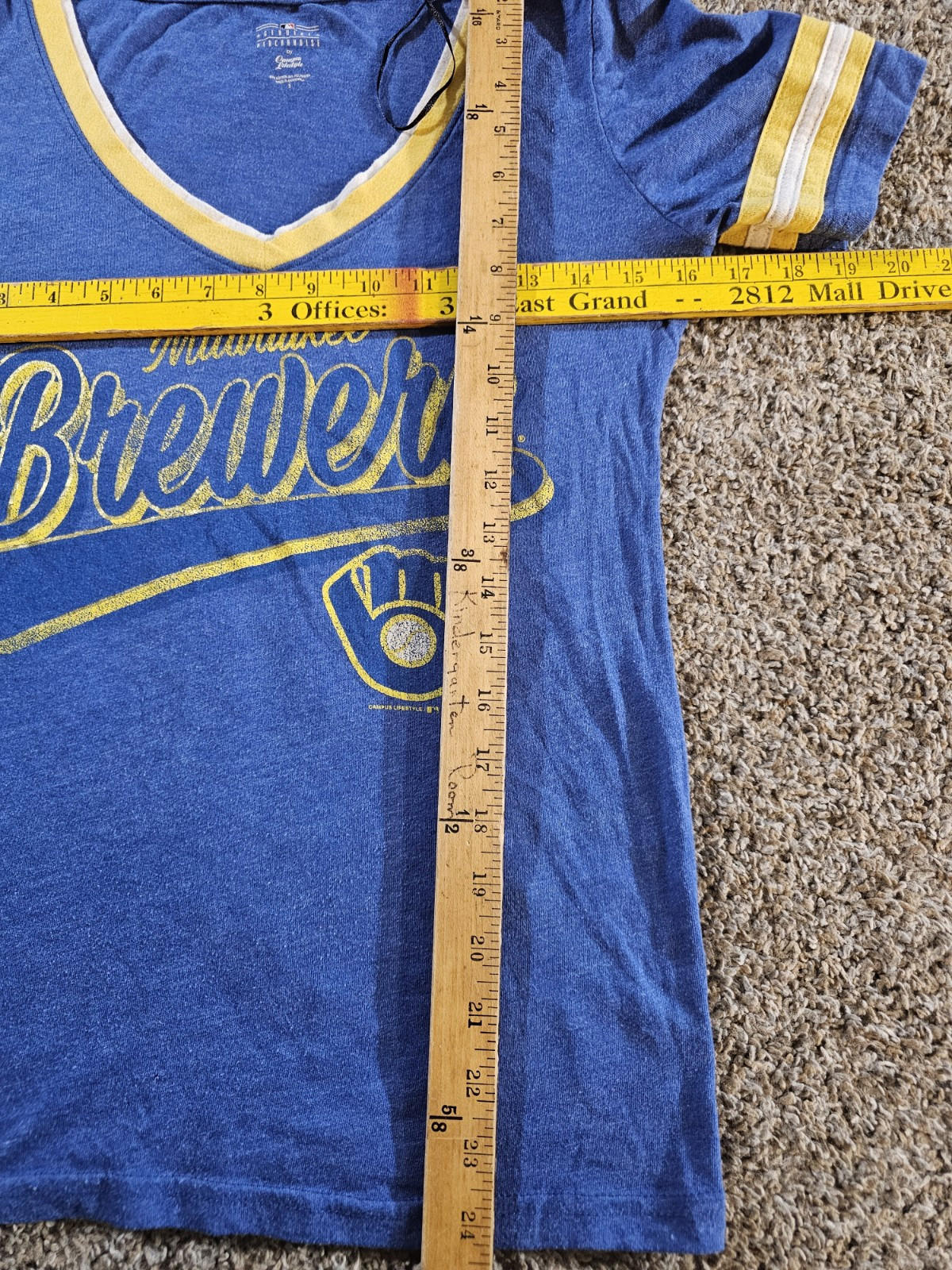 Milwaukee Brewers Campus Lifestyle V Neck Women's S MLB