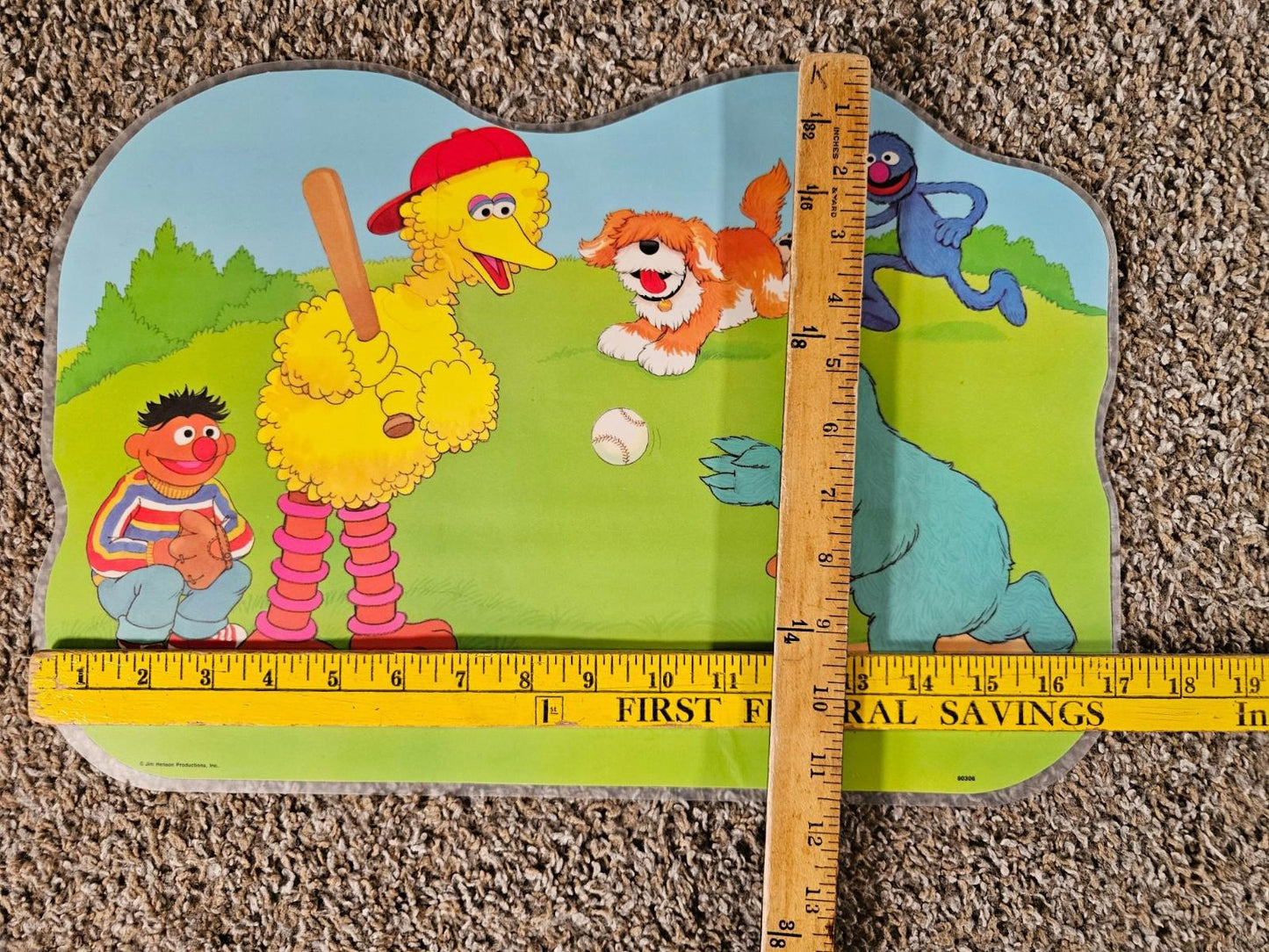 Vtg Sesame Street Muppets Original Laminated Place Mat Activity Mat 1981-1982
