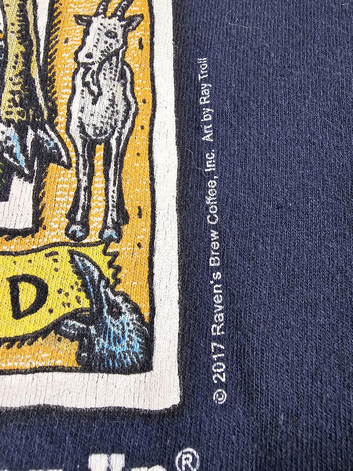 2017 Ray Troll Three Peckered Billy Goat t-shirt 2XL ravenbrew blend Coffee