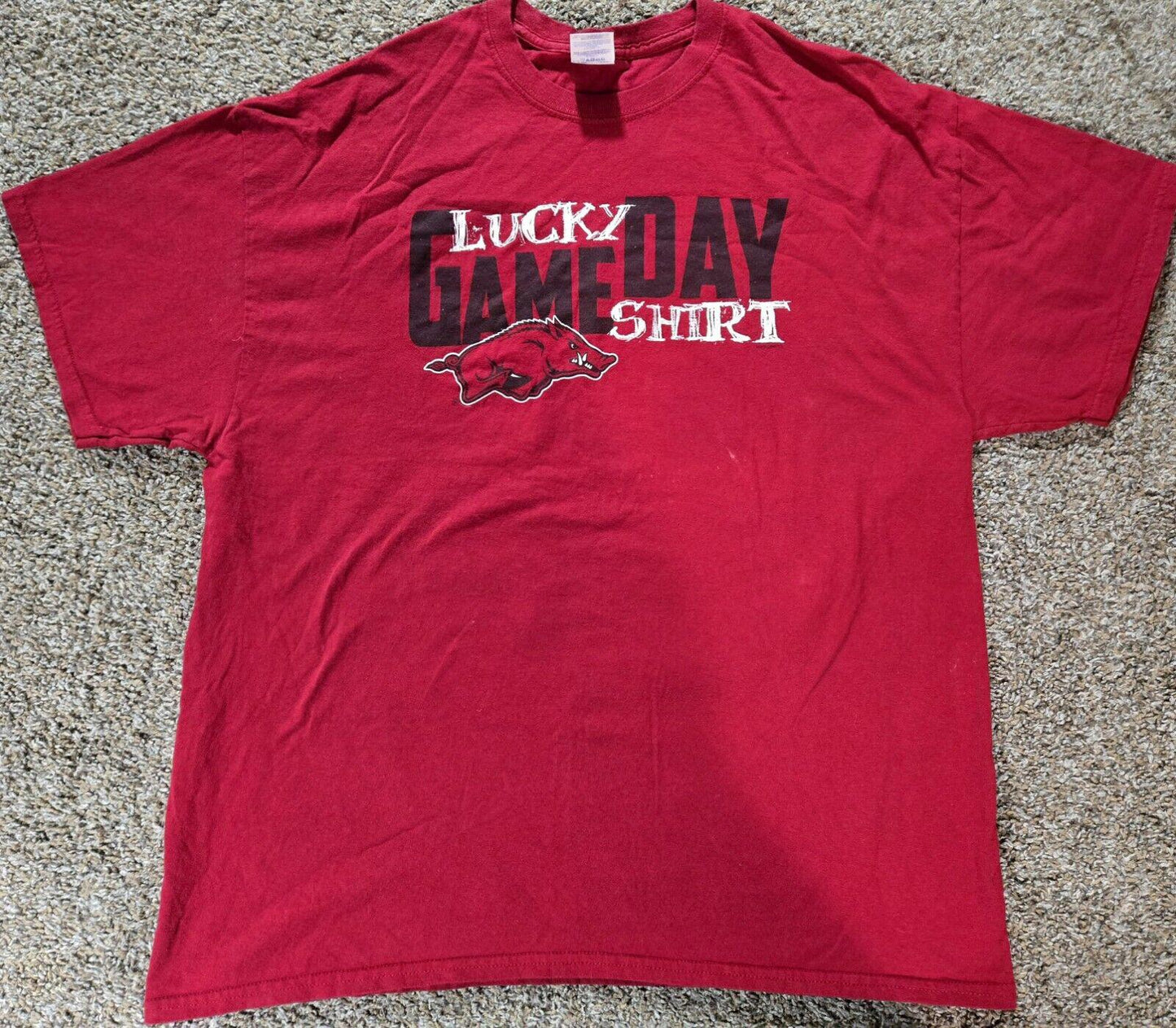 Red Arkansas Razorbacks Lucky Game Day Shirt XL