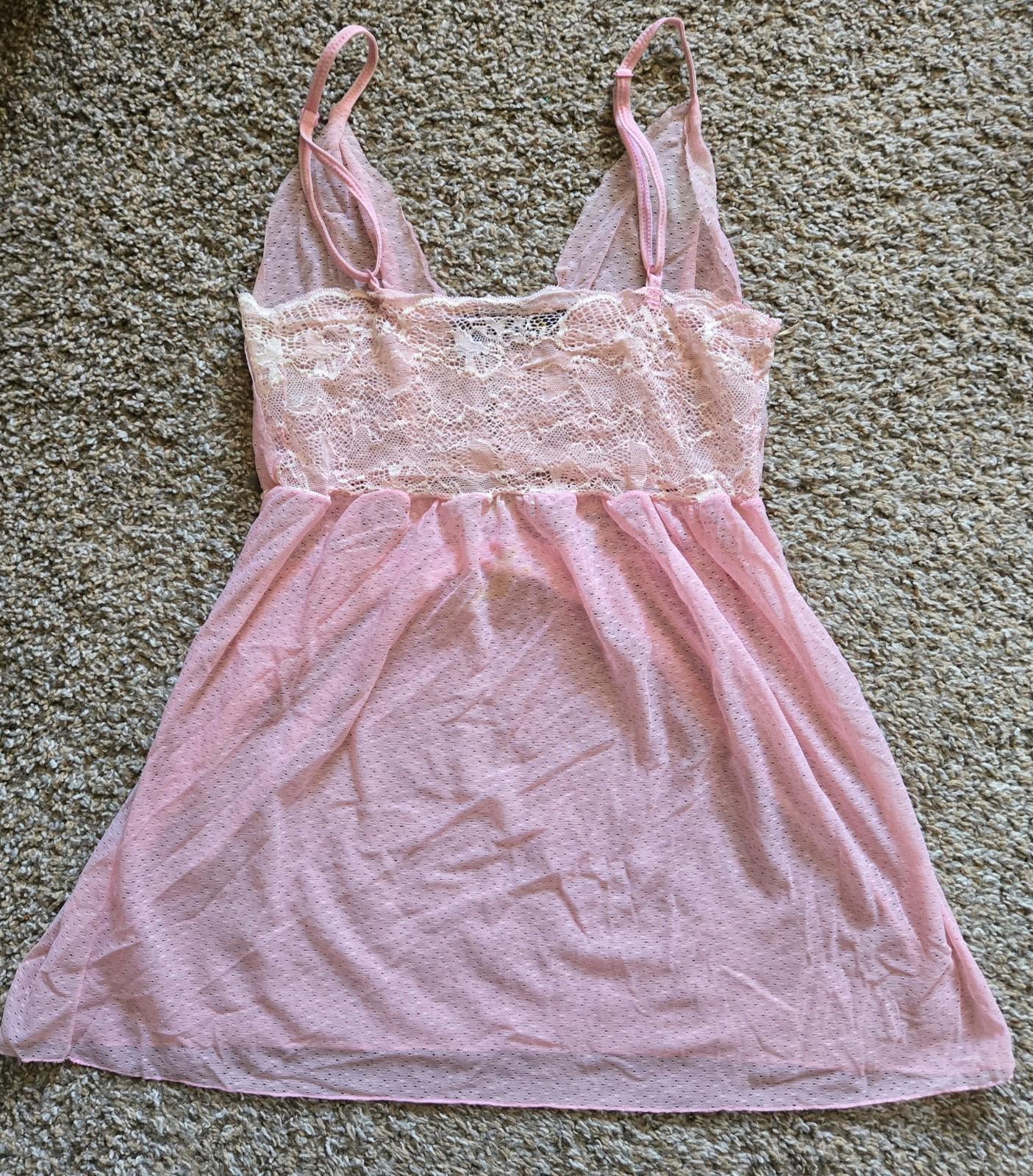 Leonie Lingerie Babydoll Chemise Pink Lace Size Medium