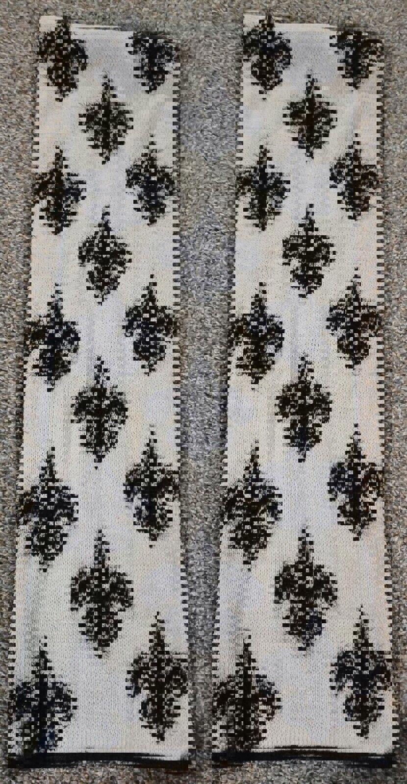 Fleur De Lis Reversible Black And White Infinity Scarf