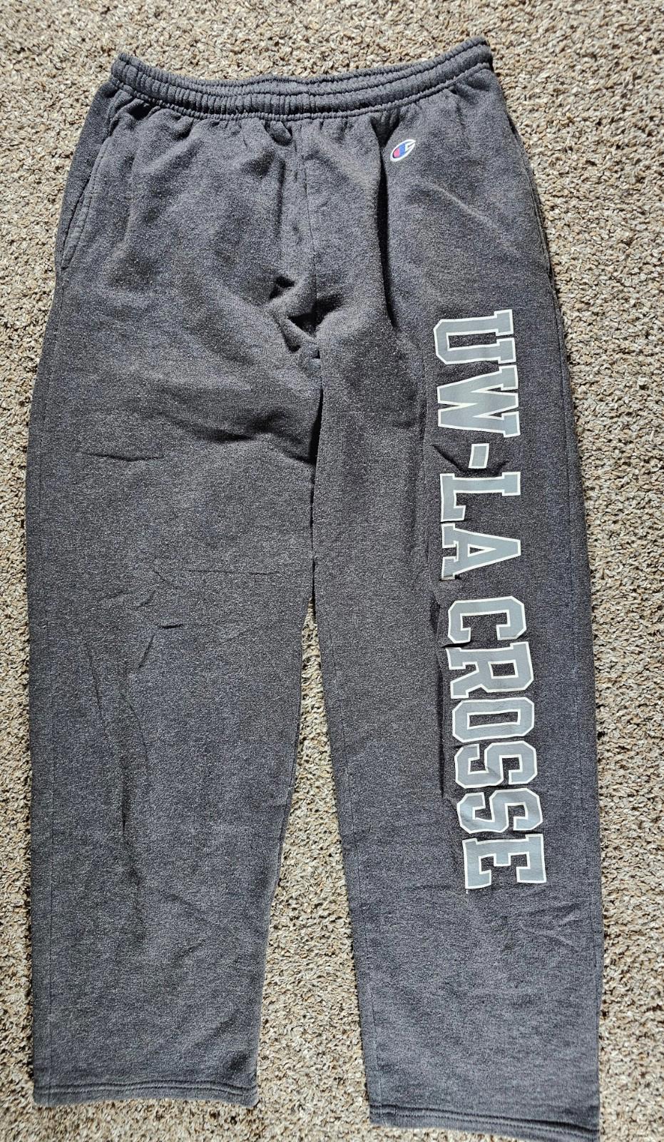 UW La Crosse Champion sweatpants Gray Medium