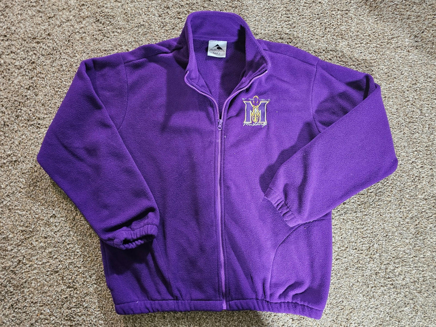 St Matthews Mustangs full zip purple fleece Augusta Large