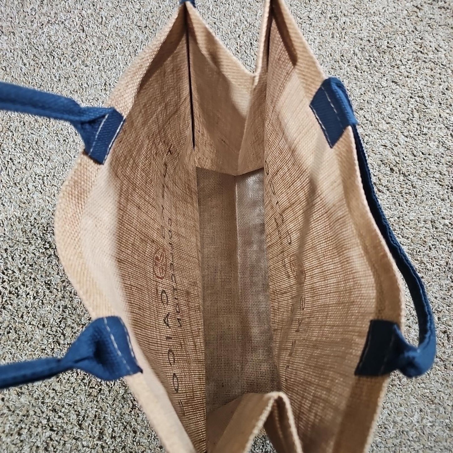 Turks & Caicos Woven Burlap Tote Bag