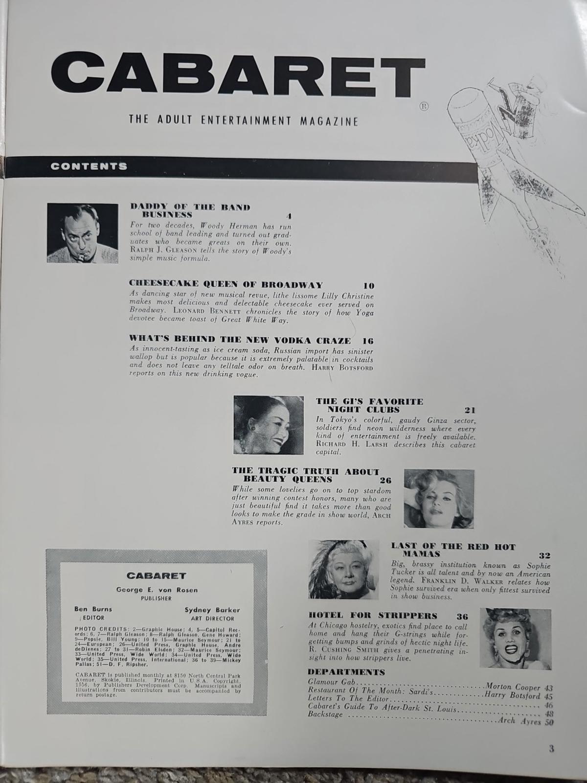 CABARET MAGAZINE MAY 1956 AUDREY WYATT