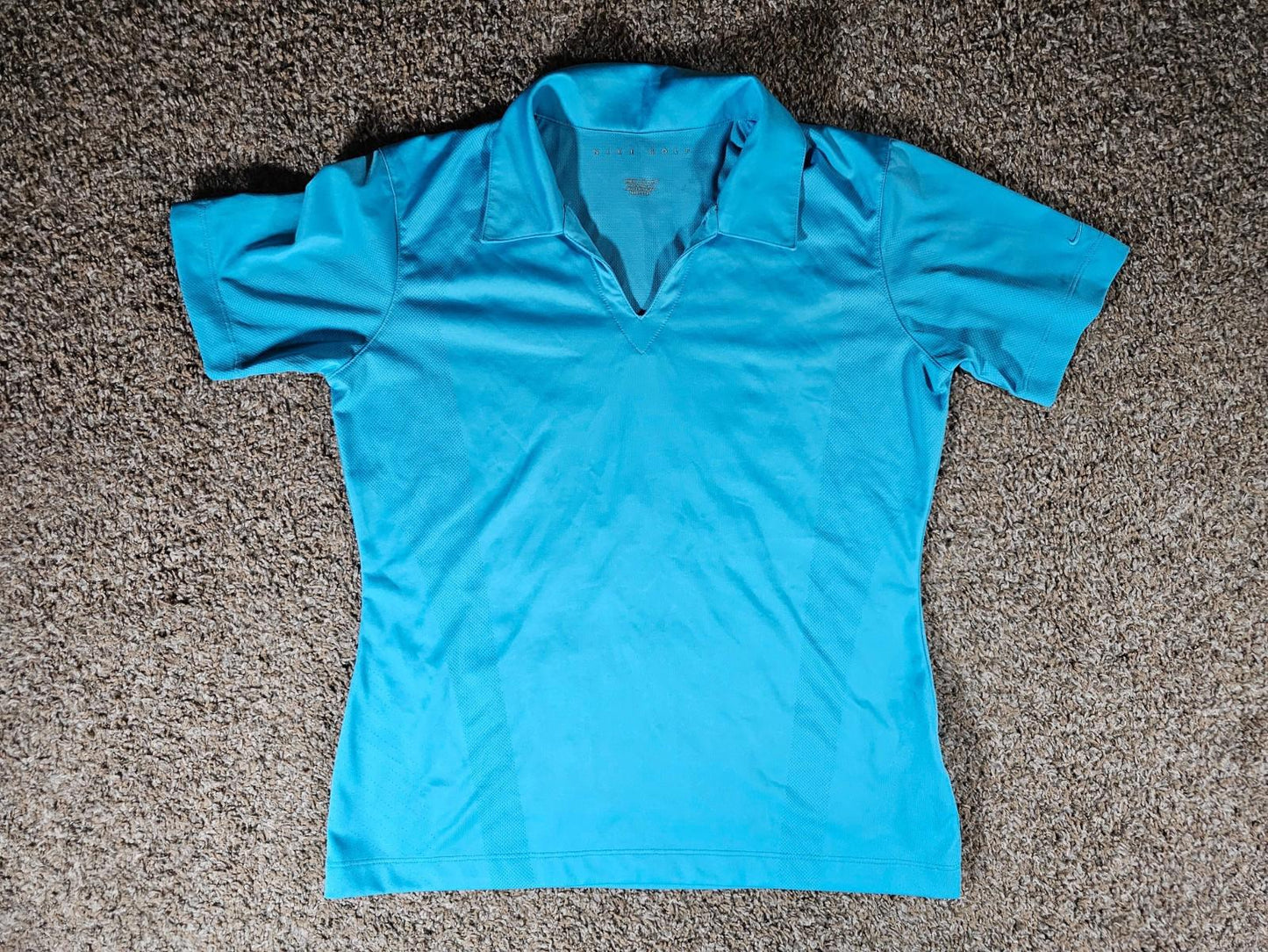 Nike Golf Fitdry Womens MEDIUM Open Polo Teal