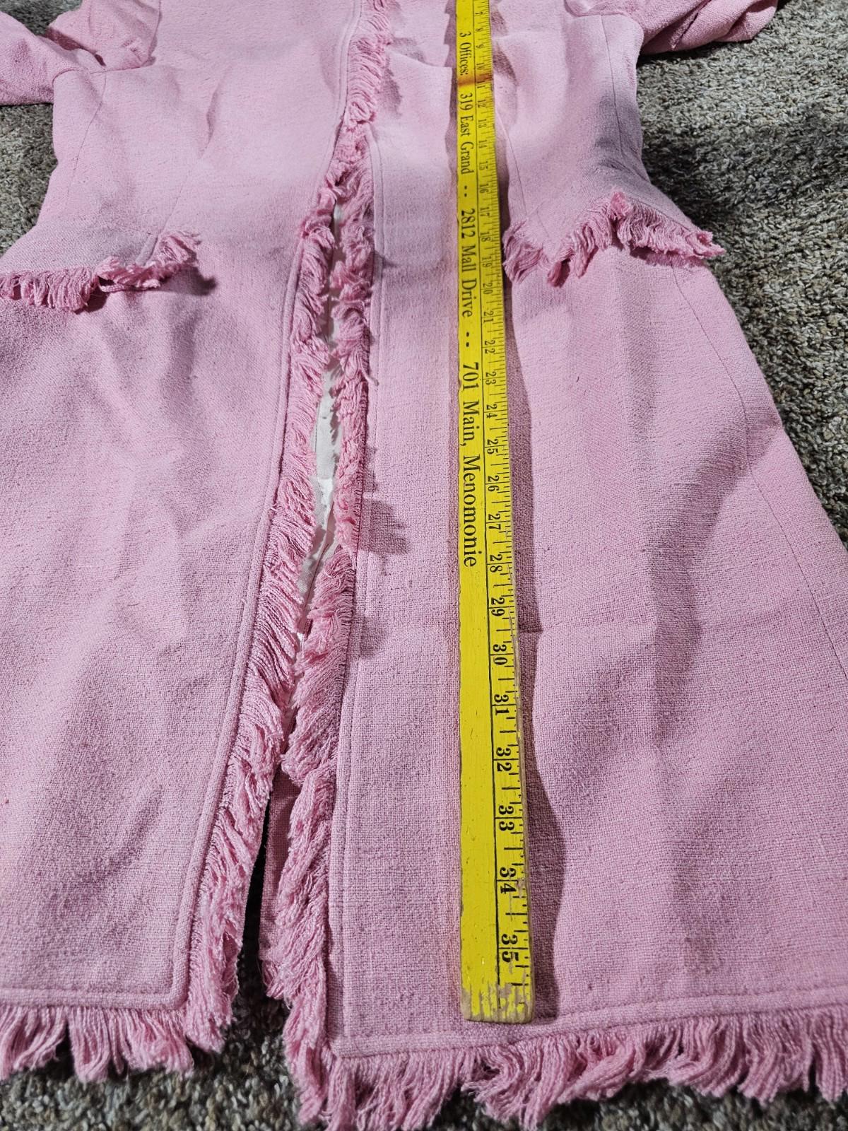 Daslu Sao Paulo Brazil Pink silk over coat Sz 44