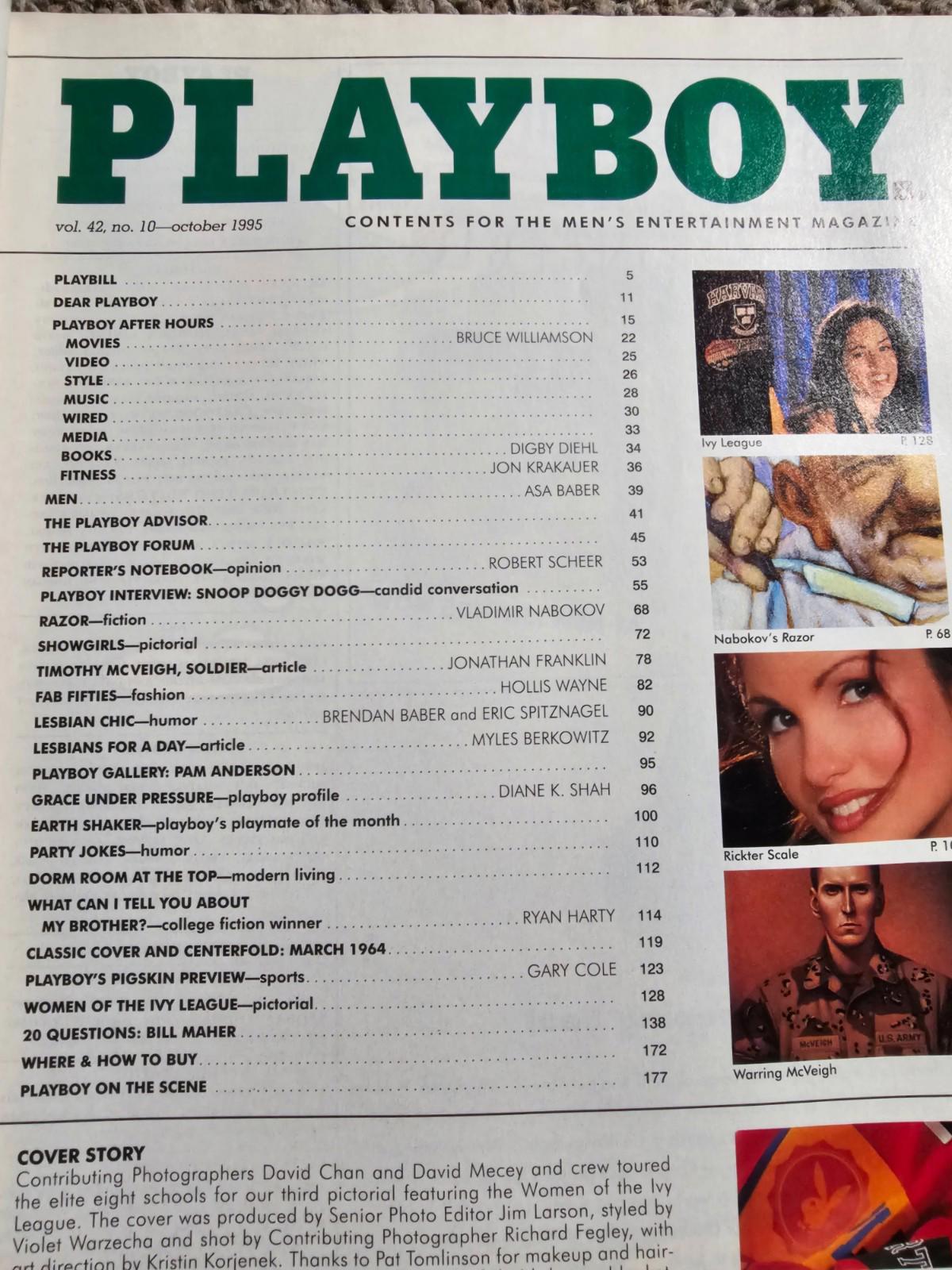 PLAYBOY MAGAZINE OCTOBER 1995, SNOOP DOGGY DOG, IVY LEAGUE WOMEN