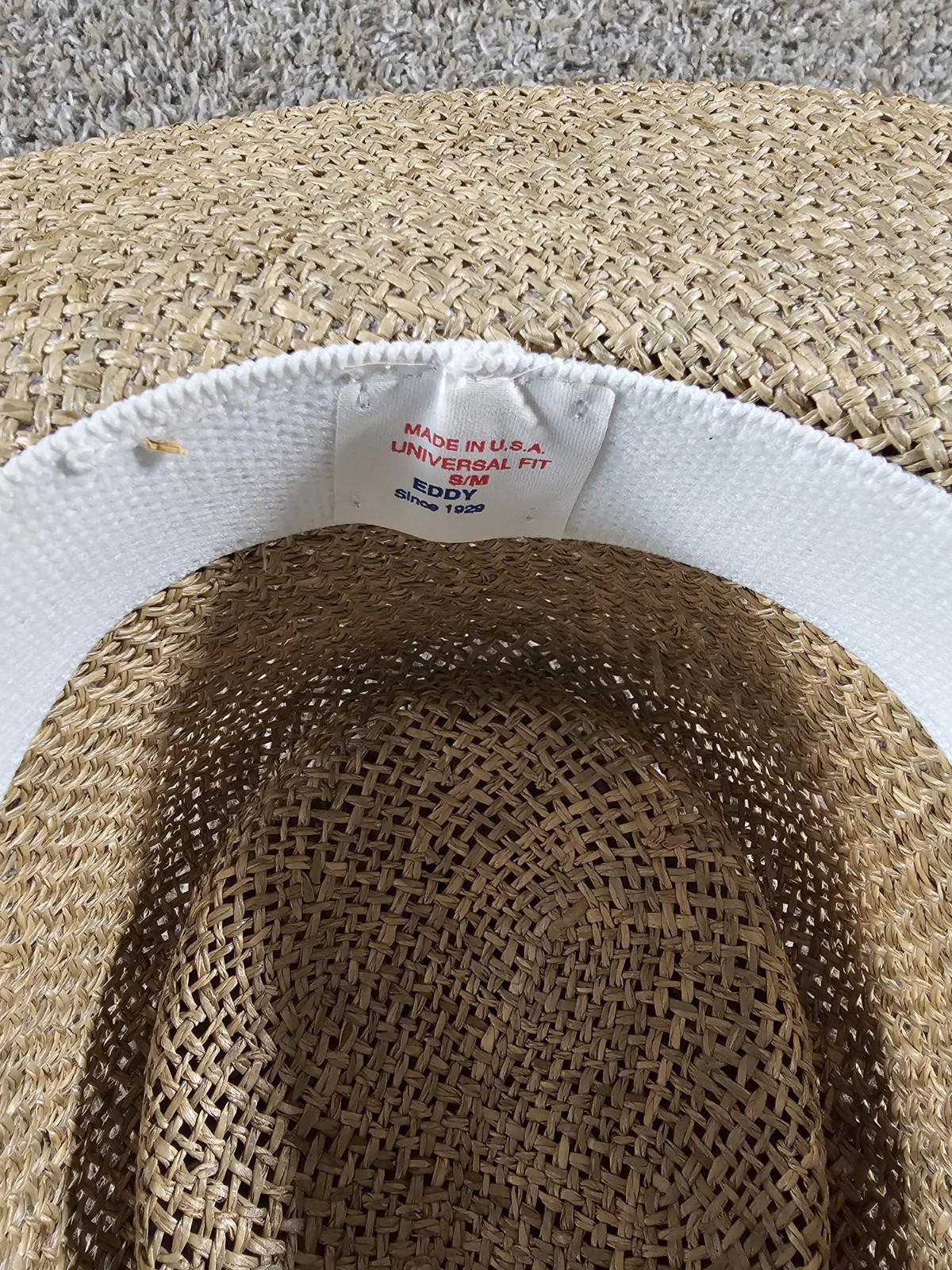 Vintage Eddy Brothers Straw Hat Made In USA S/M