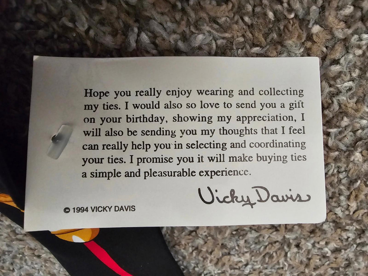 Light Bulb Neck Tie-Vicky Davis-Turned On w/ Pull Chain 1994