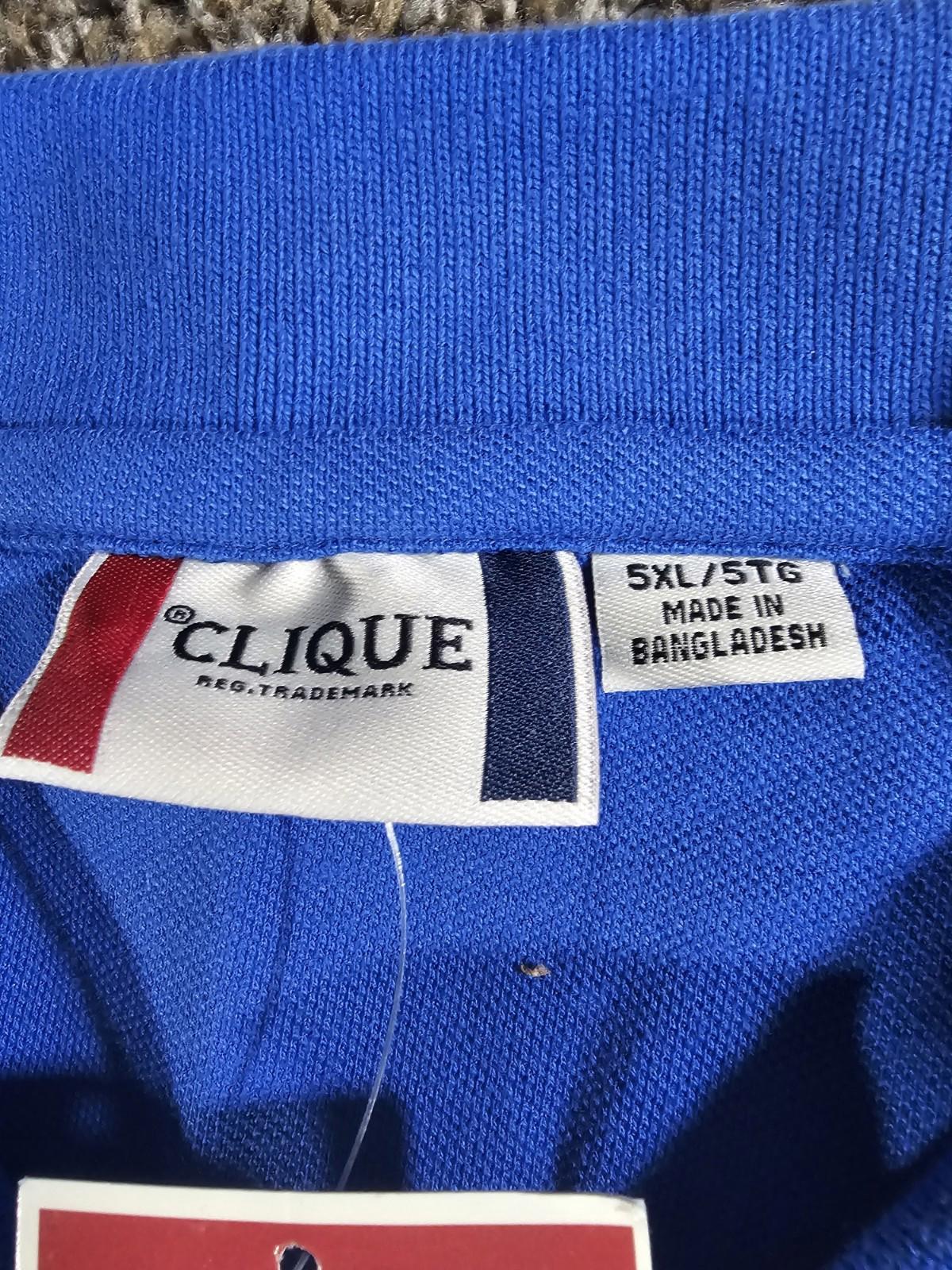 clique polo shirt NWT 5xl XXXXXL Royal Blue