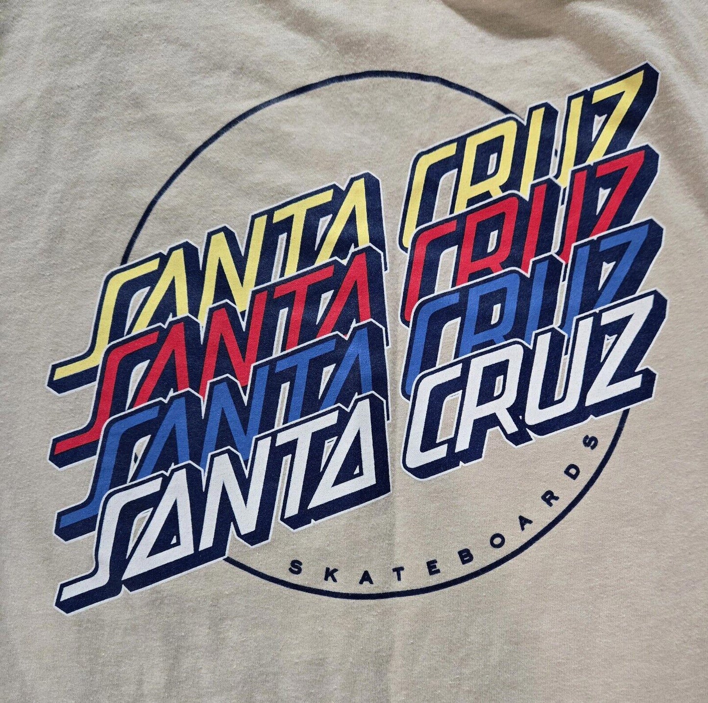 Womens Tan Santa Cruz Skate T-shirt Size Medium