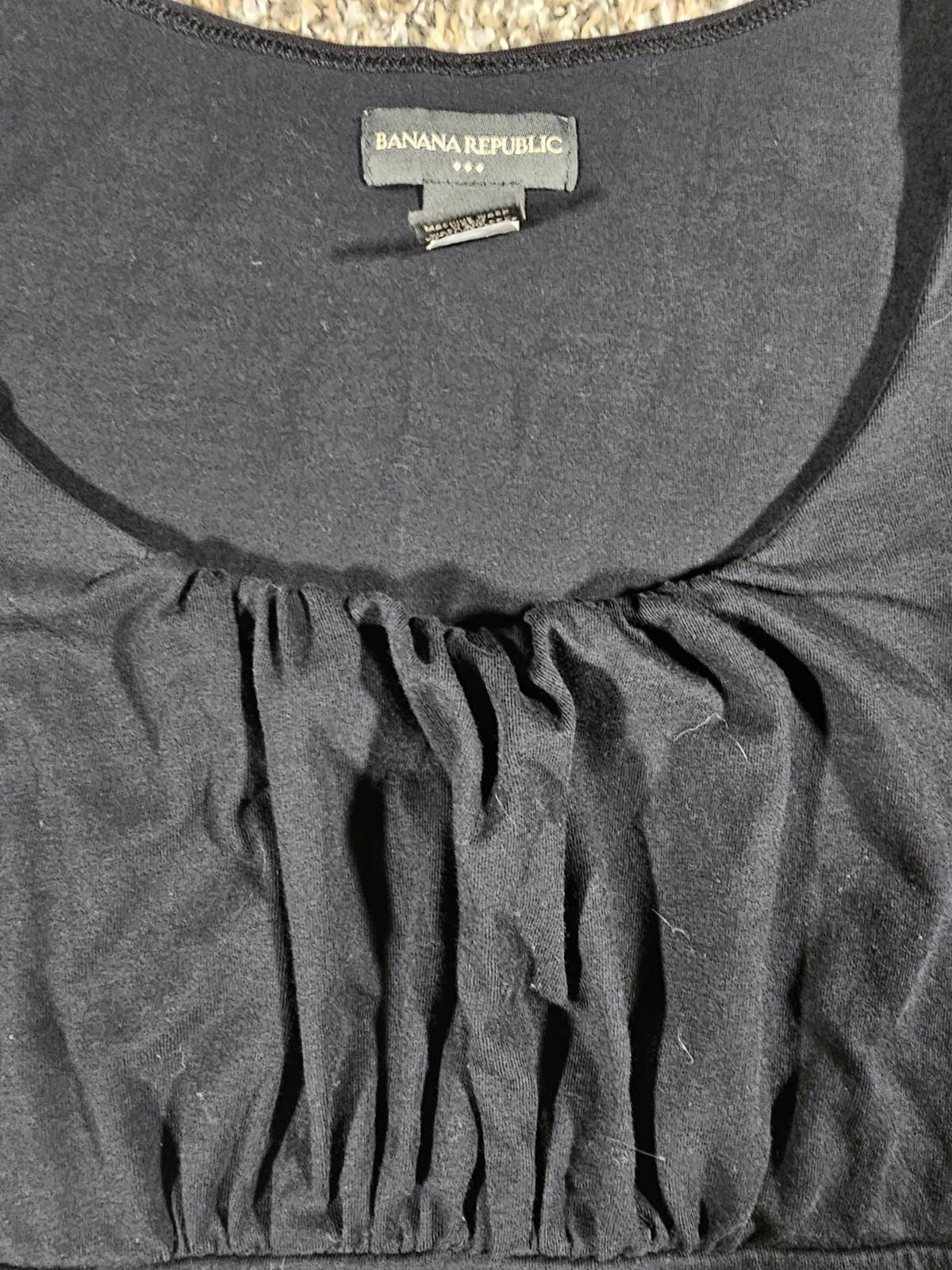 Banana Republic Sleeveless Tieback Top Black Small Stain