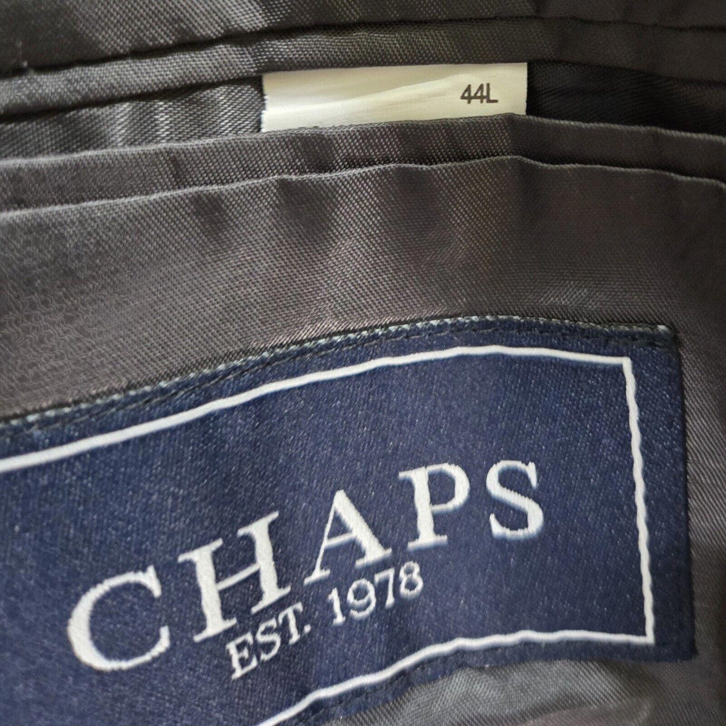 Chaps Two-Button Black Blazer Corduroy Jacket Sz 44L HR