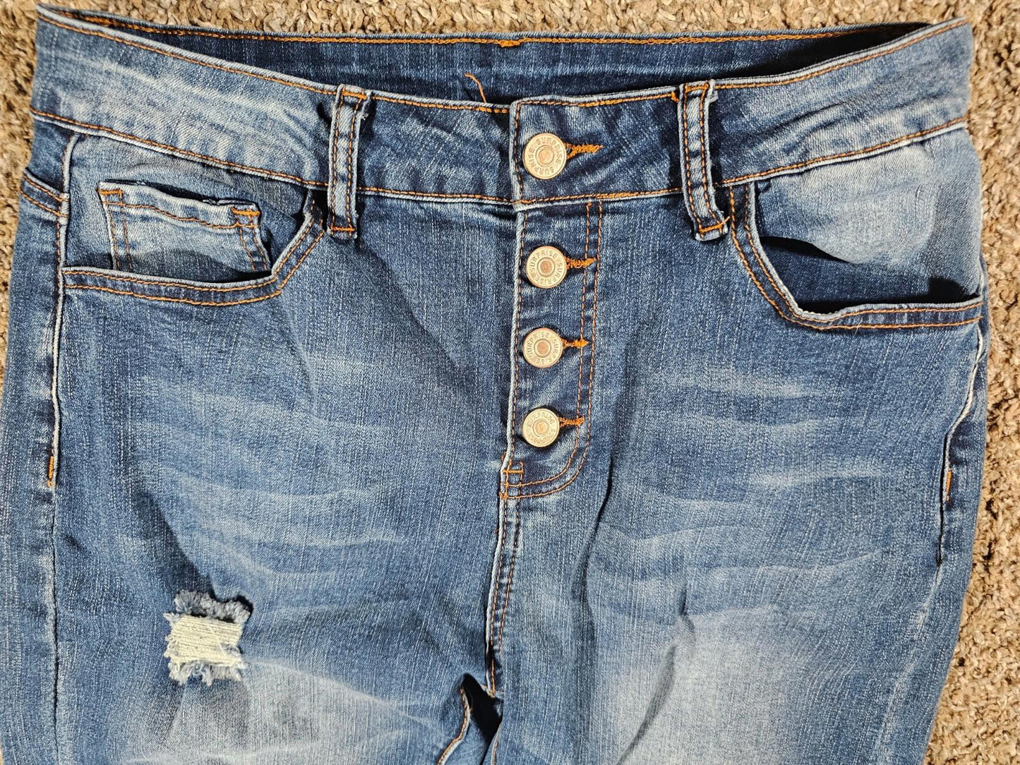 Surprise Surprise Destroyed Jeans Button Fly M APPROX 28x27