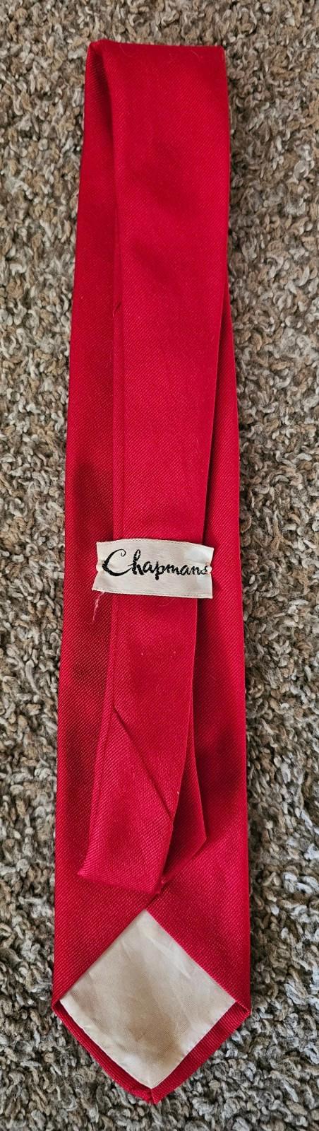 chapmans red Embroidered UW WI bucky badgers necktie vintage