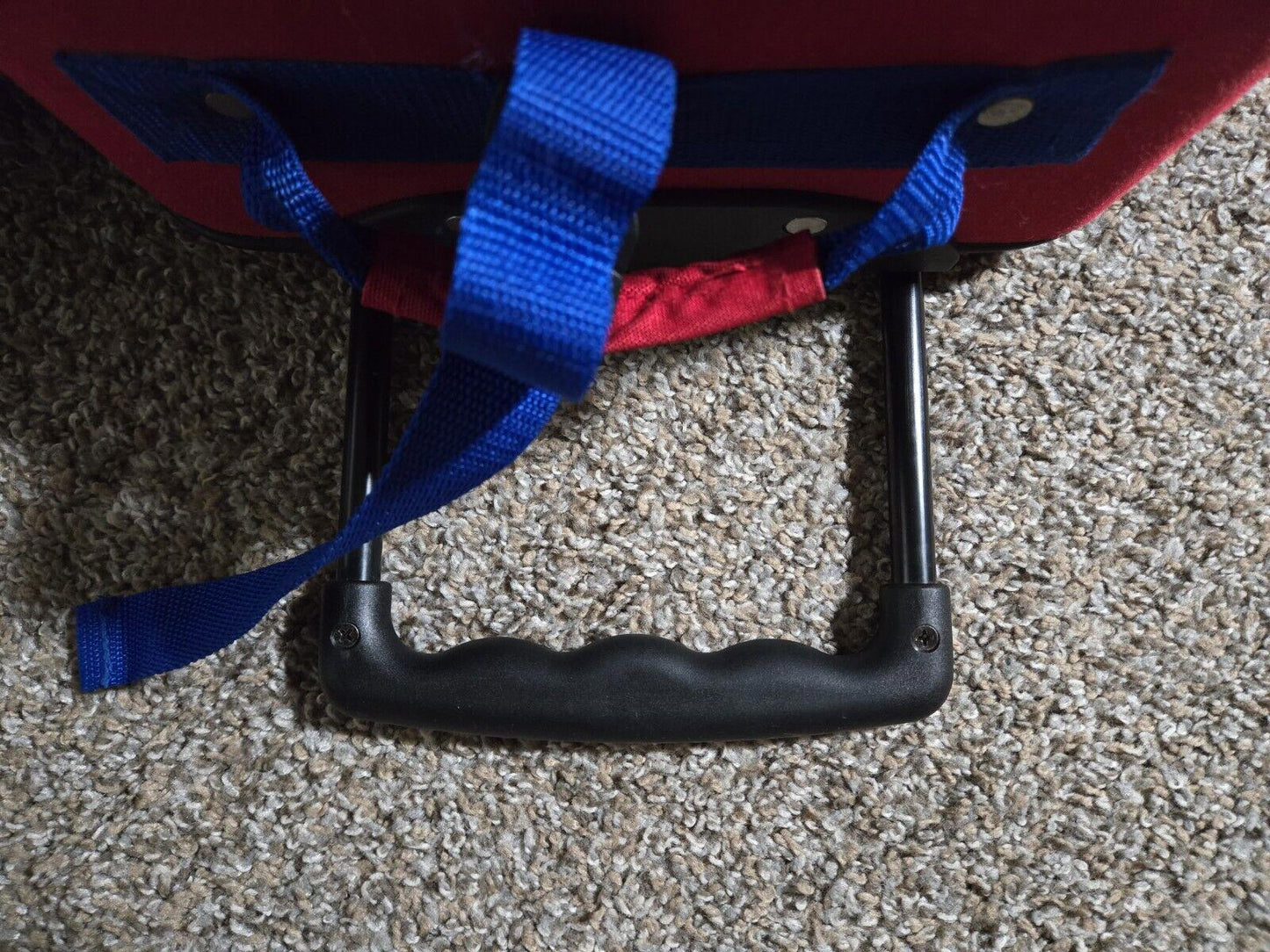 3 Piece Red And Blue Camp Carnival Luggae Set Wheels