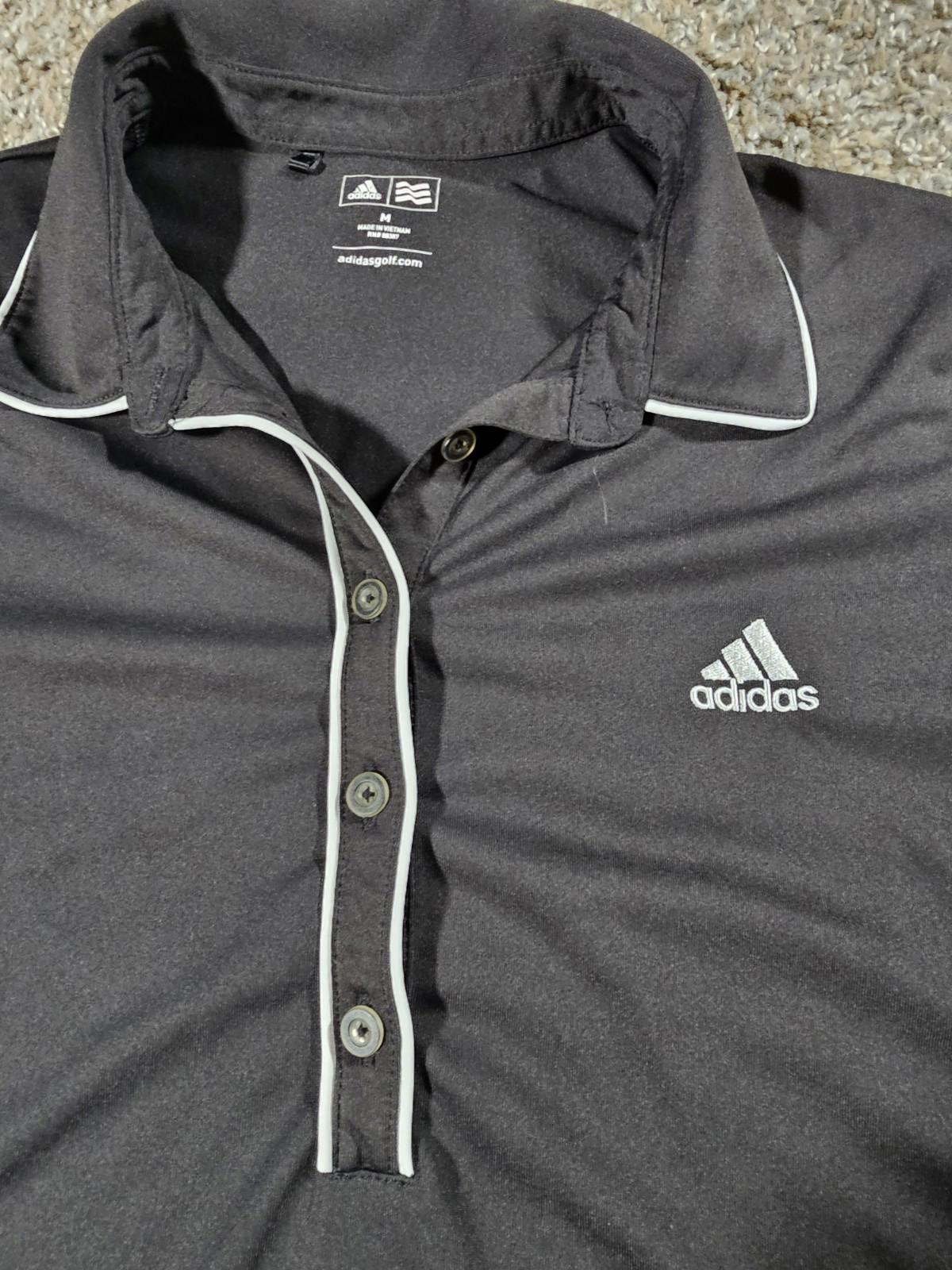 Adidas Golf Polo Shirt 1/2 Button Up Womens Medium Black