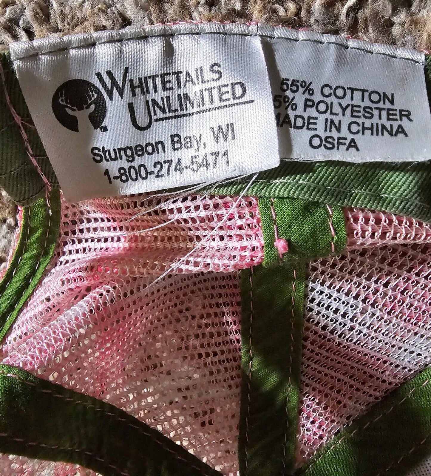 Women's Whitetails Unlimited Embroidered Pink Green Hat