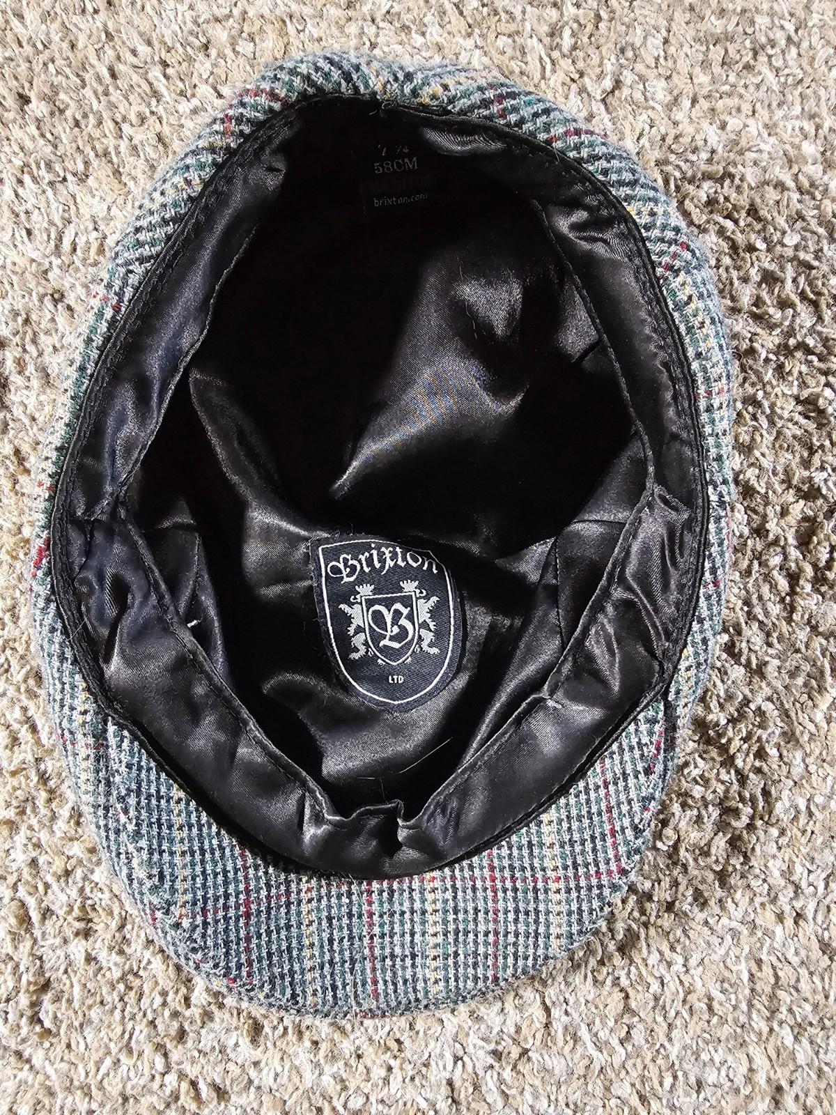 Brixton Hooligan Cap Newsboy 7 1/4 58cm Plaid Cabbie Wool