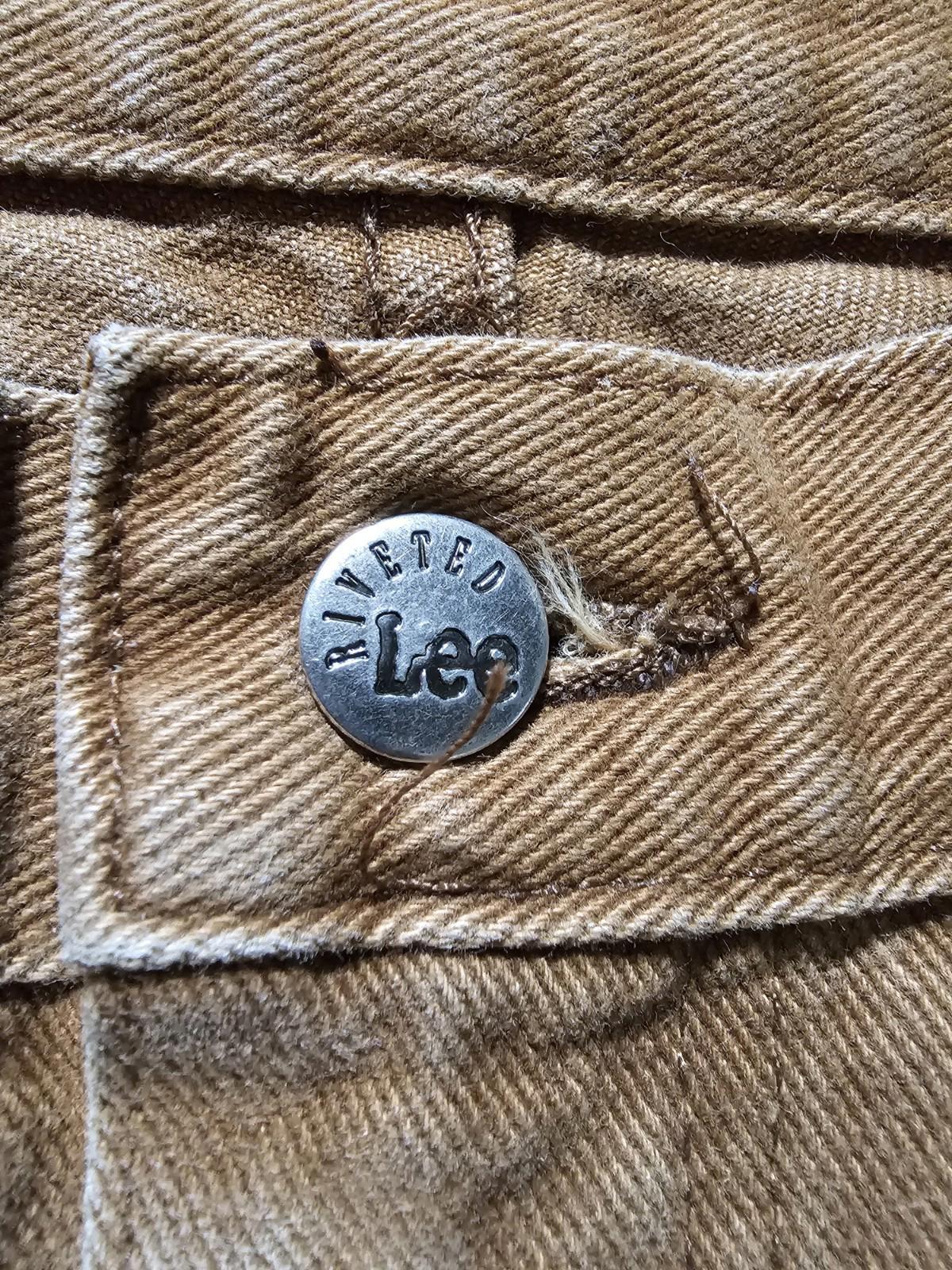 Lee Riveted Khaki Duck Canvas Denim Jeans Made In USA 18 REG