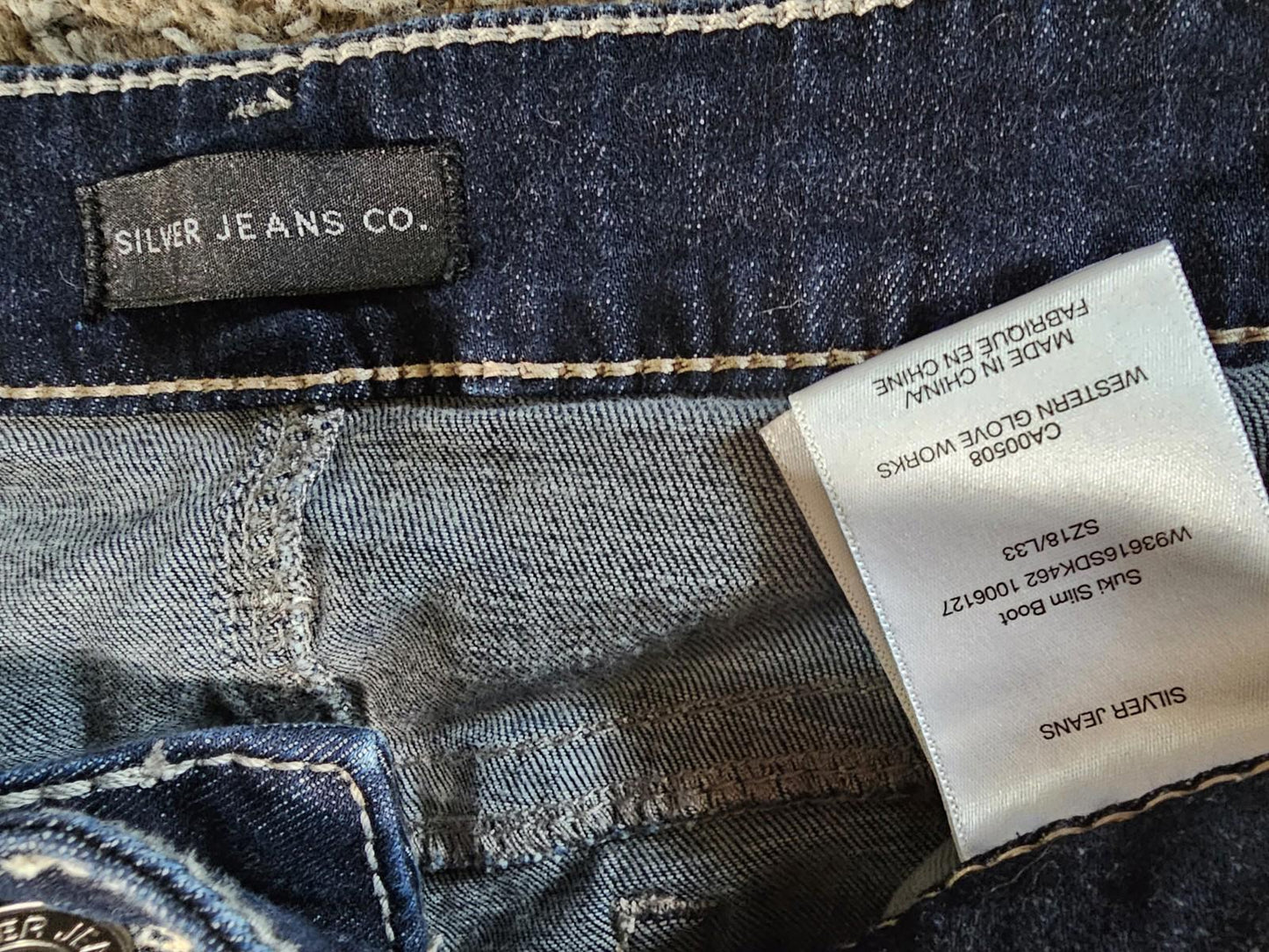 Silver Jeans SUKI Slim Boot Size 18x33L