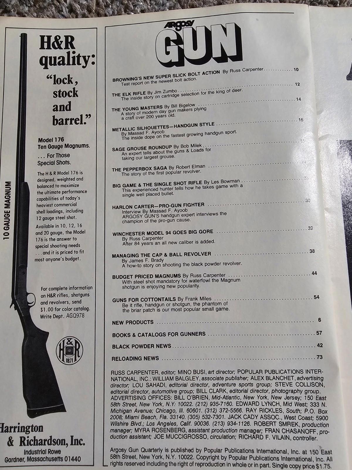 Argosy Fall 1978 Gun Magazine