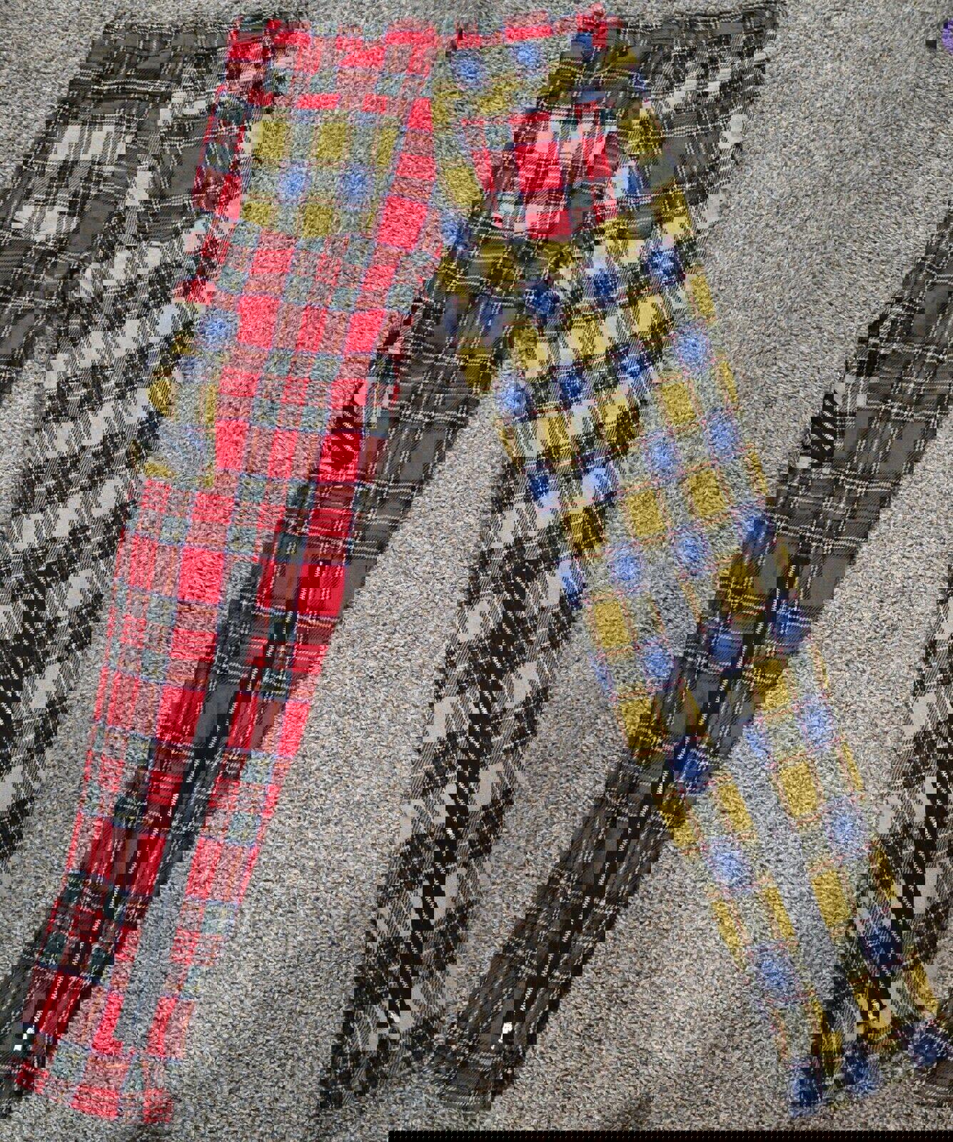 Tiger Of London Plaid Flannel Bondage Zippper Punk Pants 34